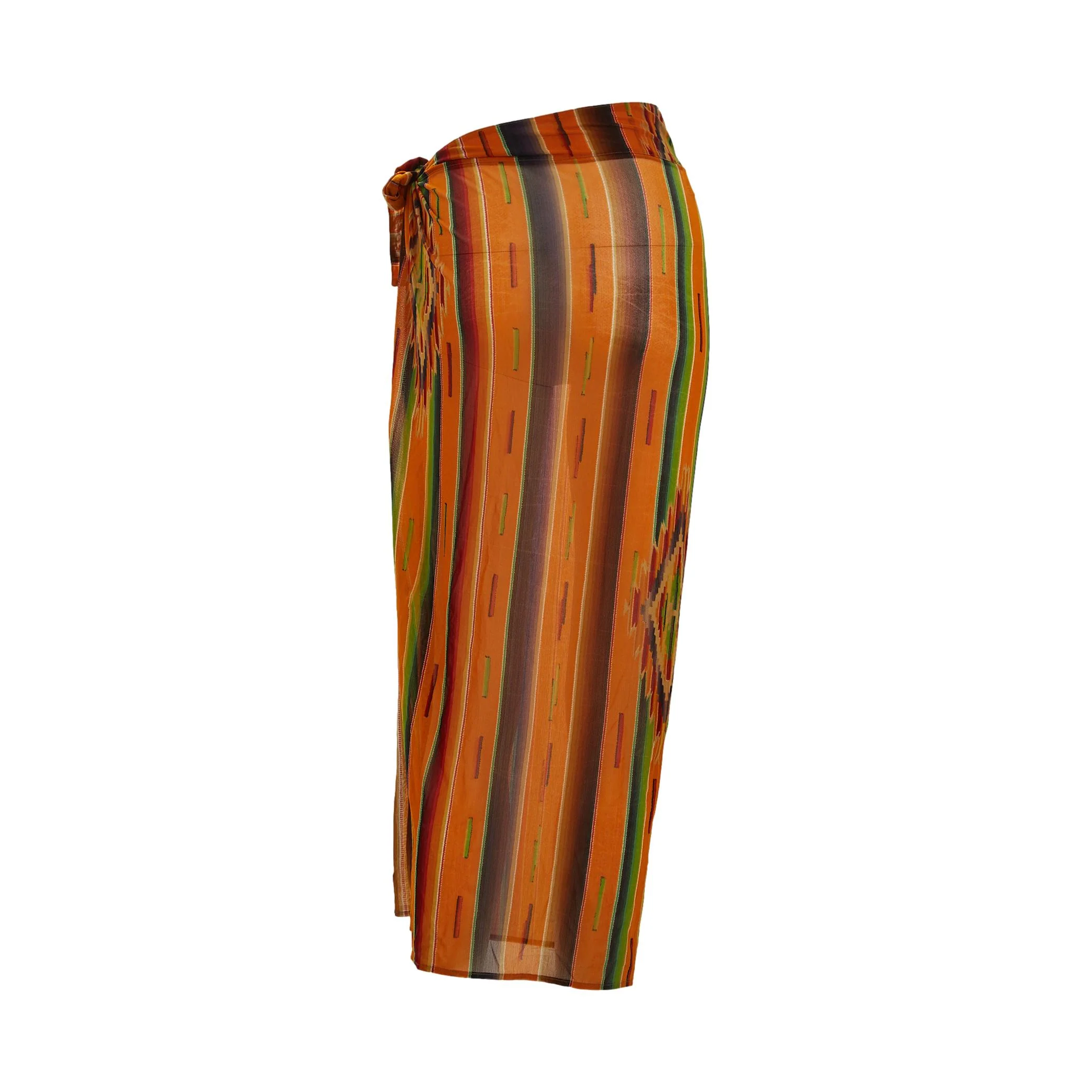 Dior Orange Striped Wrap Skirt - Image 2
