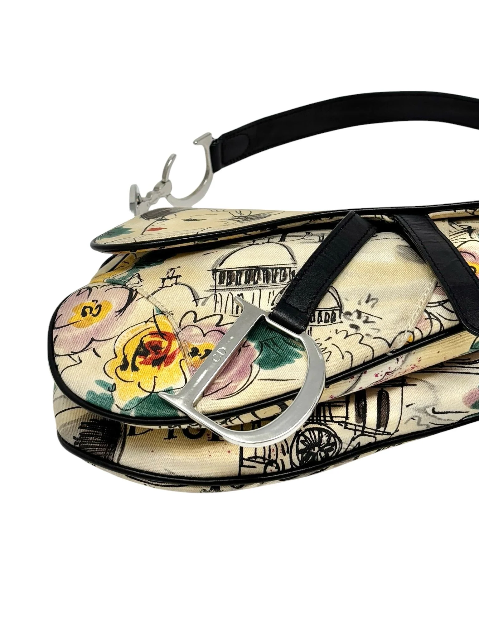 Dior Paris Motif Print Saddle Bag - Image 6