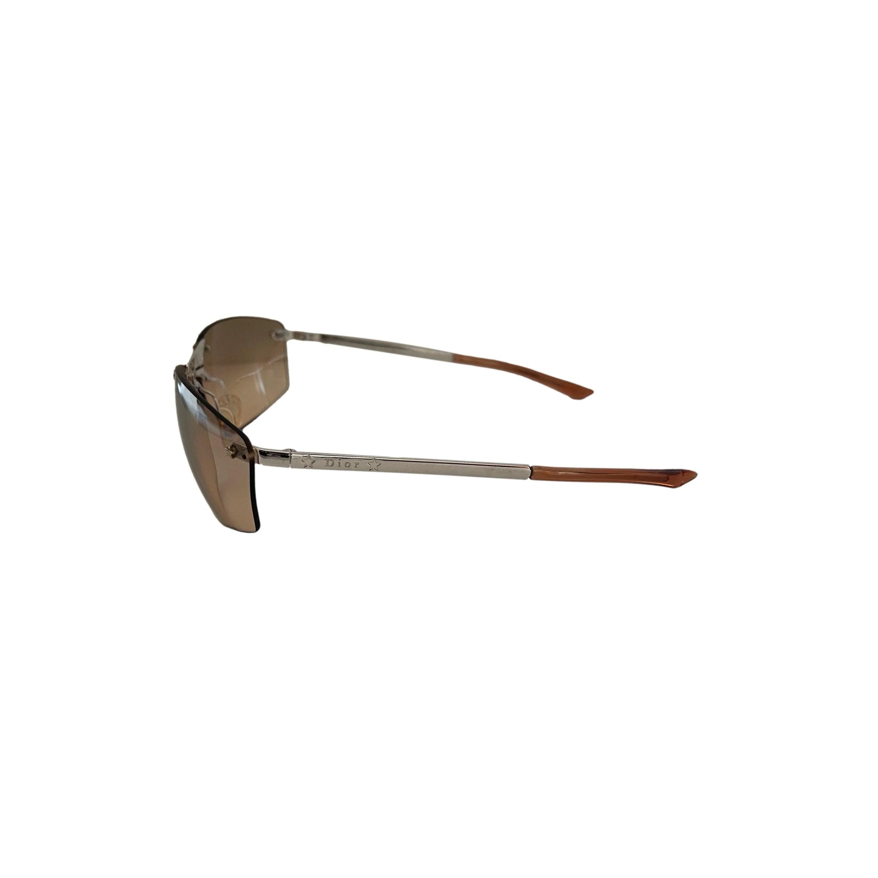 Dior Peach Star Rimless Sunglasses - Image 3