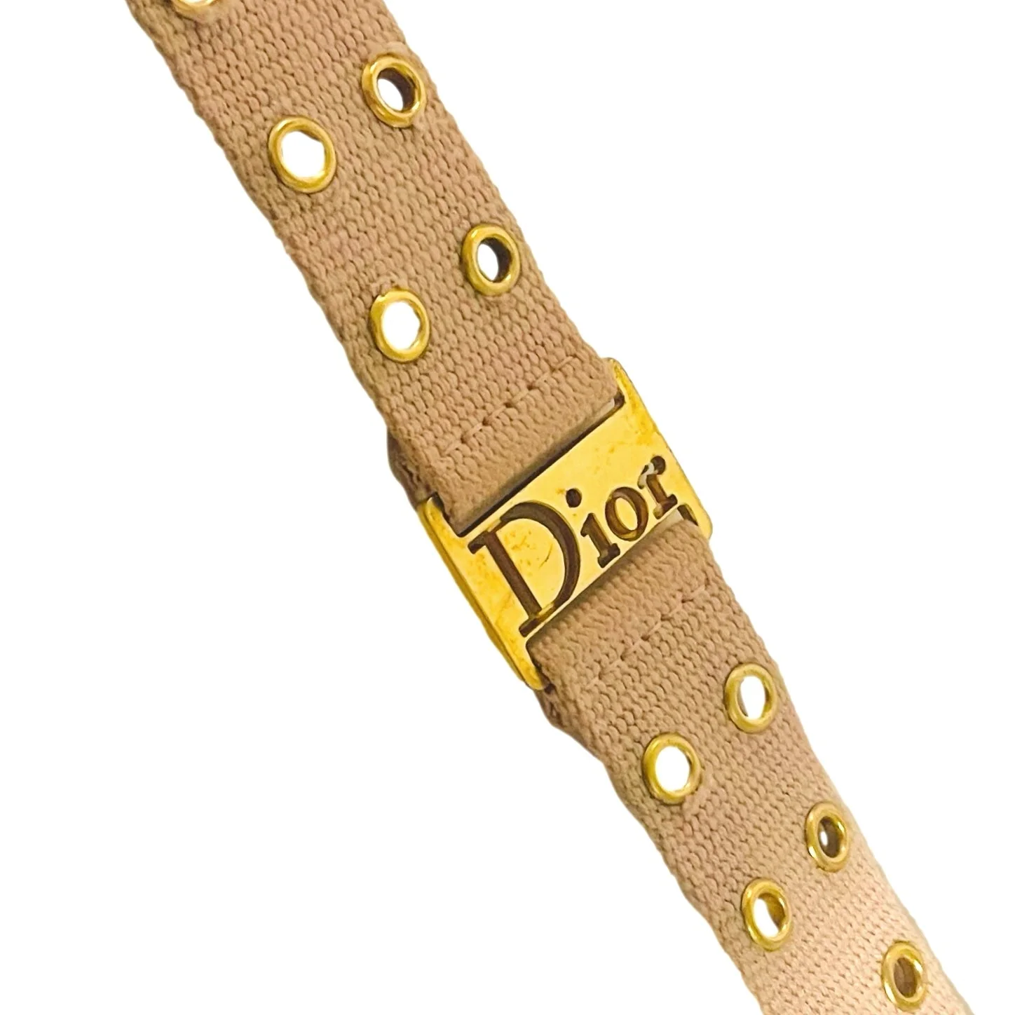 Dior Pink Canvas Grommet Choker - Image 2