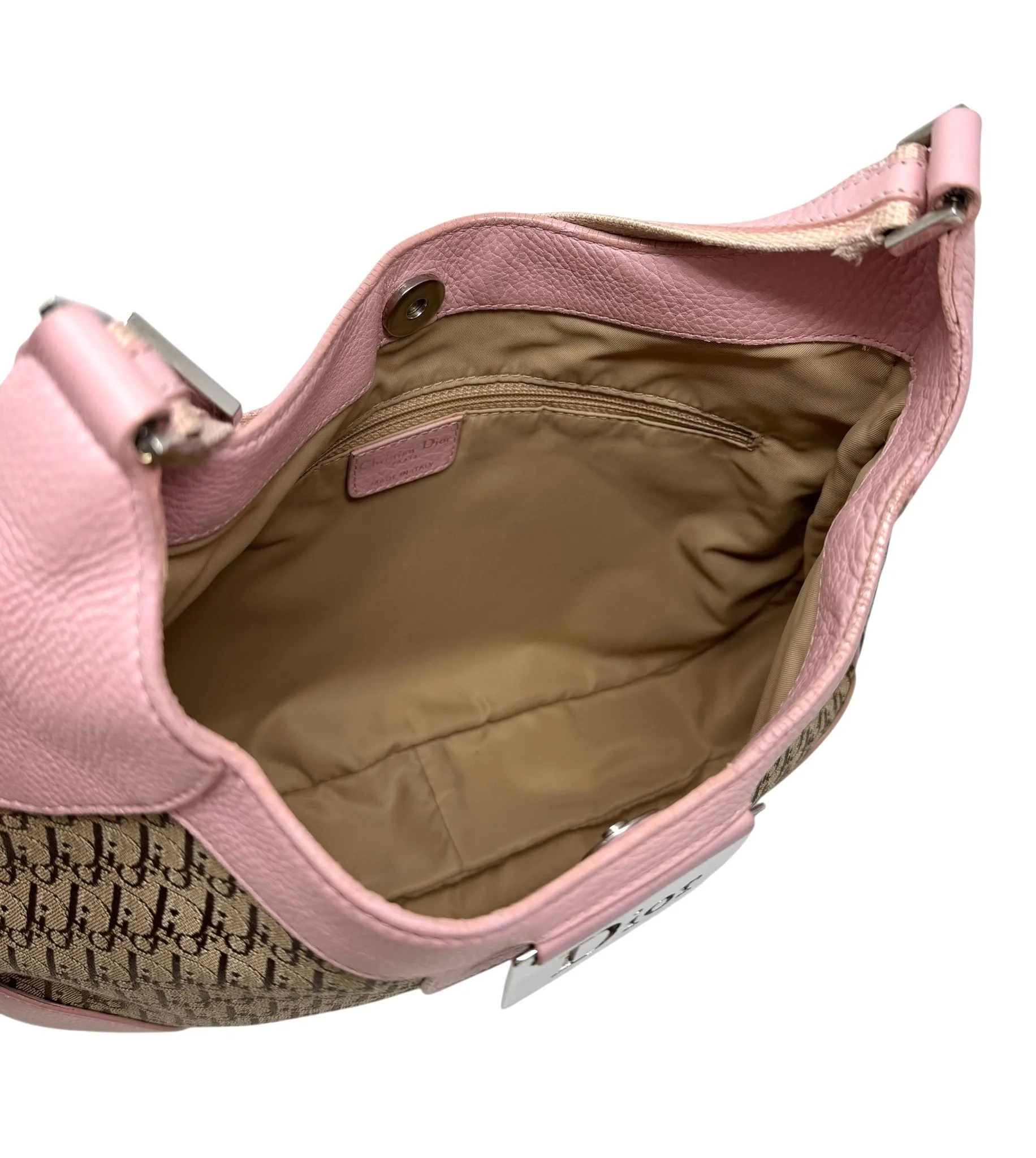 Dior Pink Canvas Shoulder Bag - Image 3