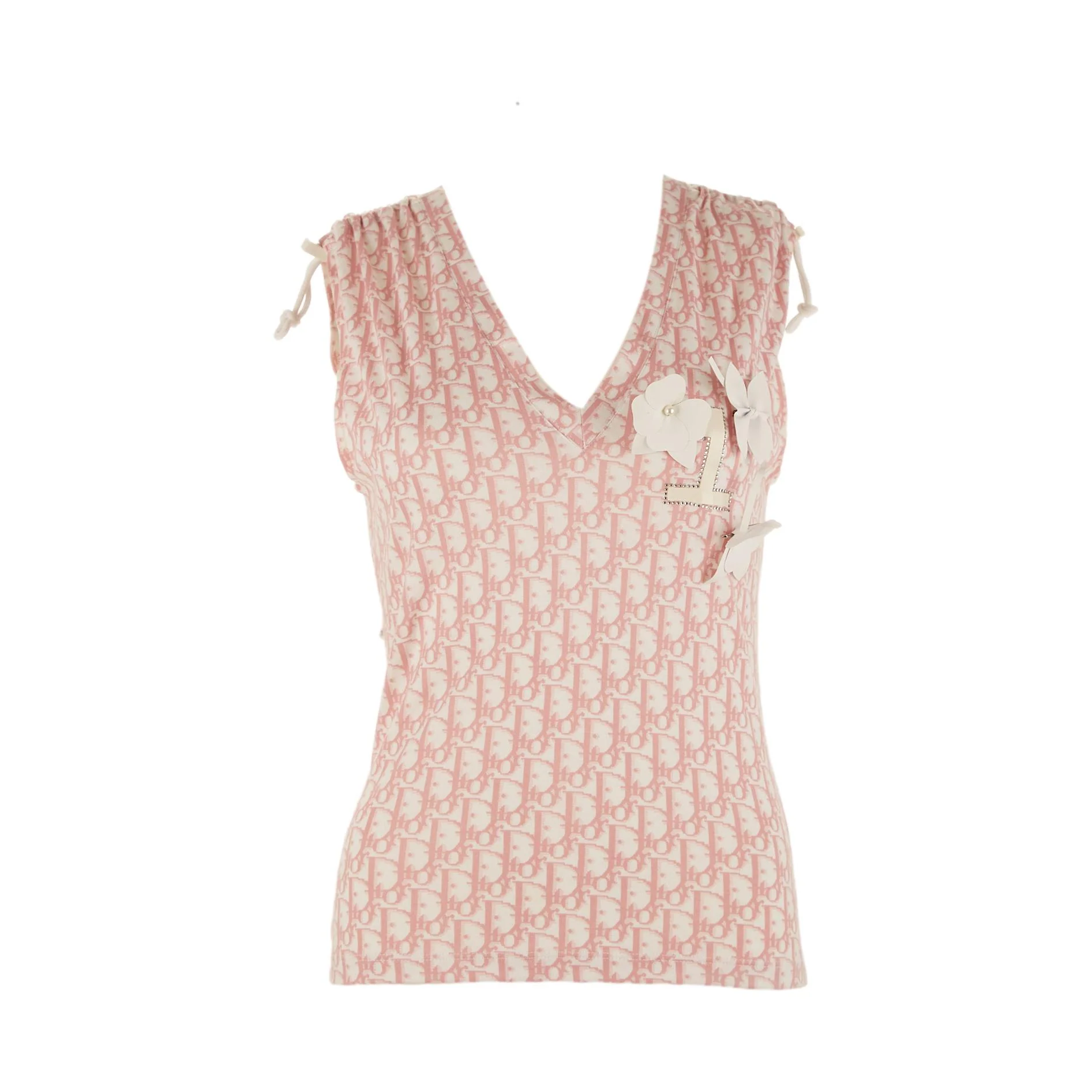 Dior Pink Floral Logo Tank
