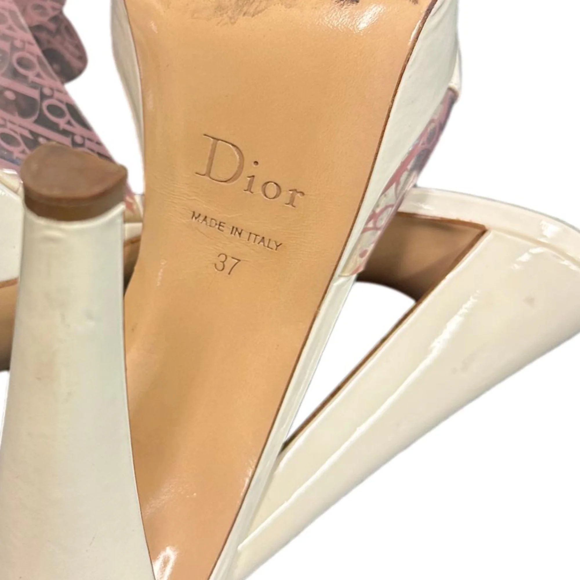 Dior Pink Logo Platform Heels - Image 3