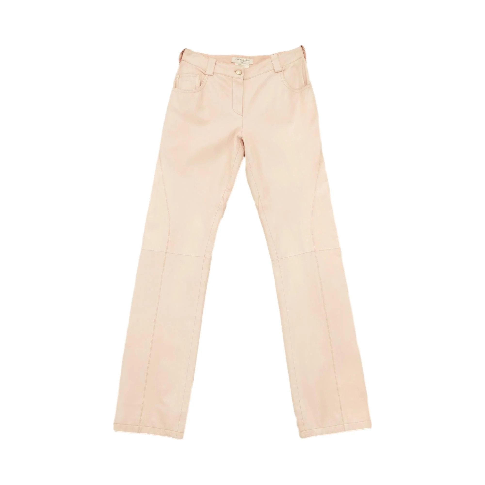 Dior Pink Logo Bondage Leather Pants - Image 3
