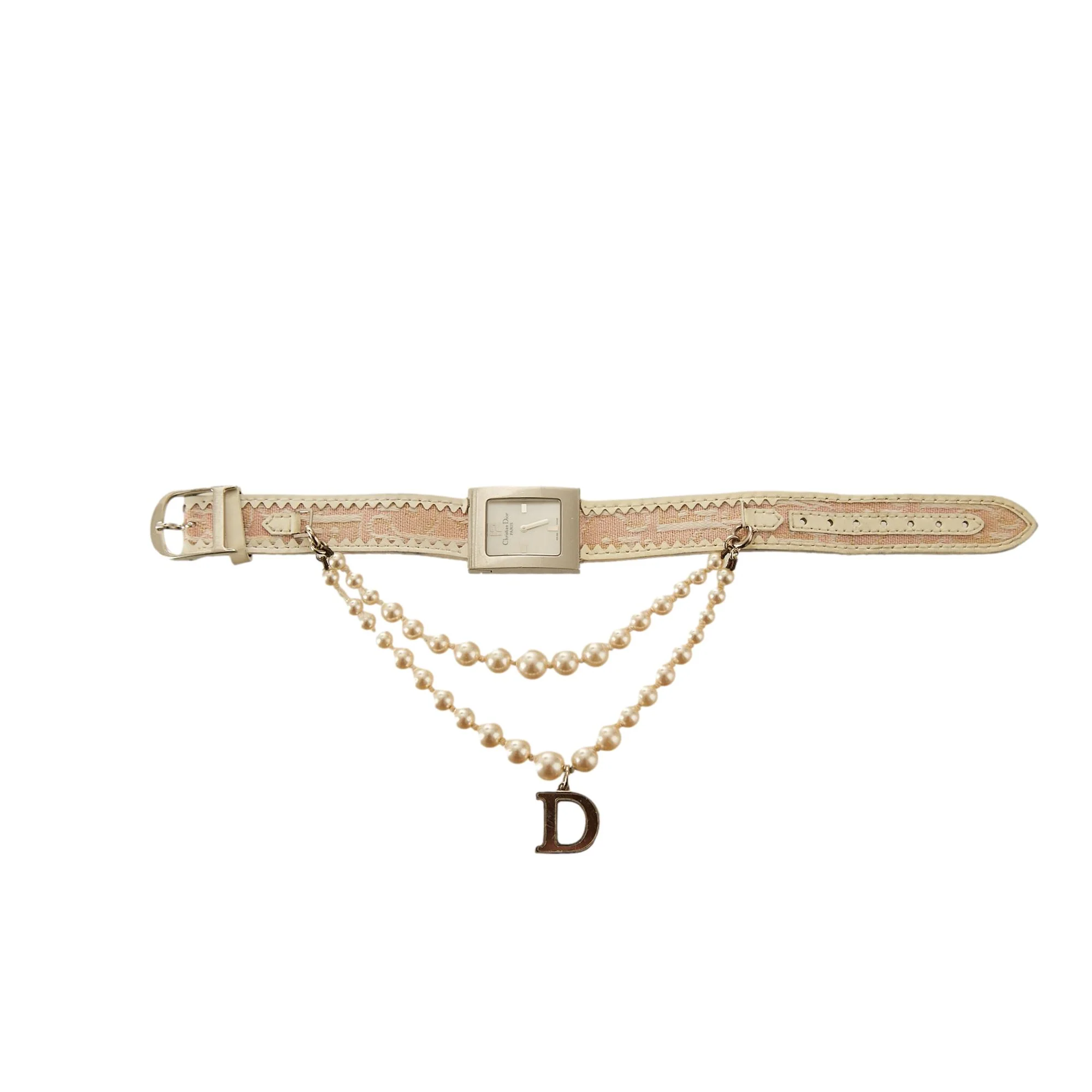 Dior Pink Logo Pearl Watch
