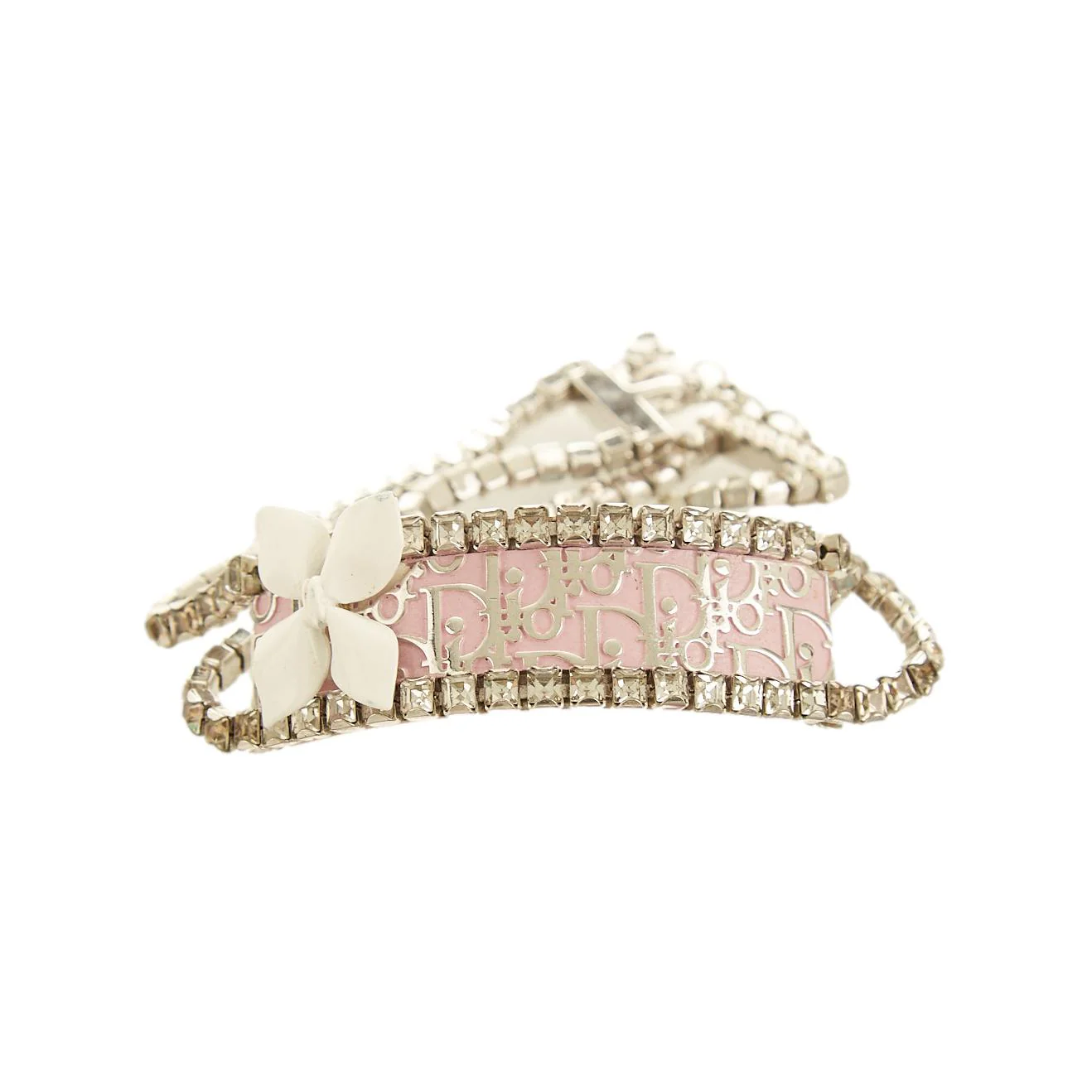 Dior Pink Logo Rhinestone Choker - Image 2