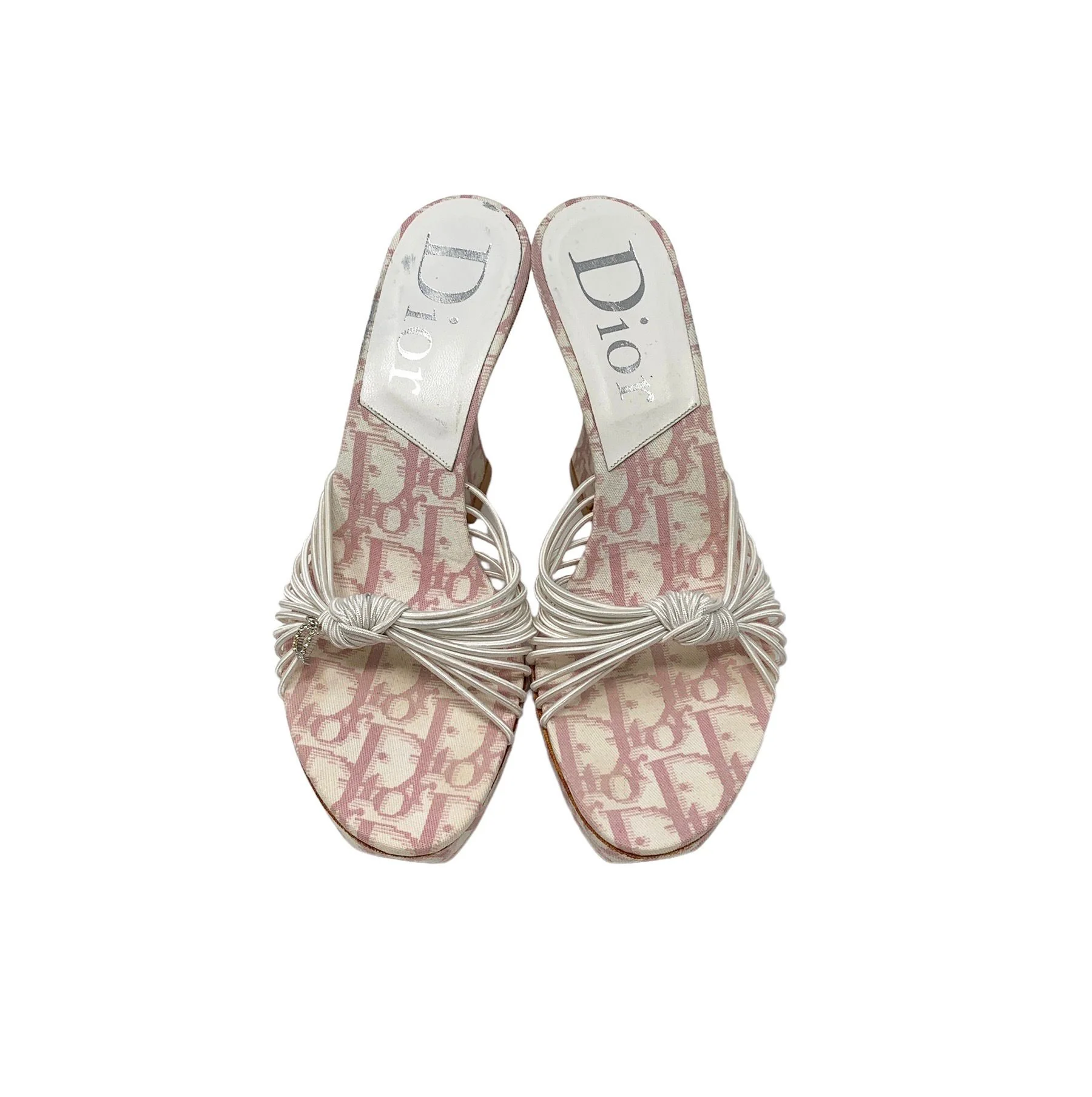 Dior Pink Logo Rhinestone Wedges - Image 2
