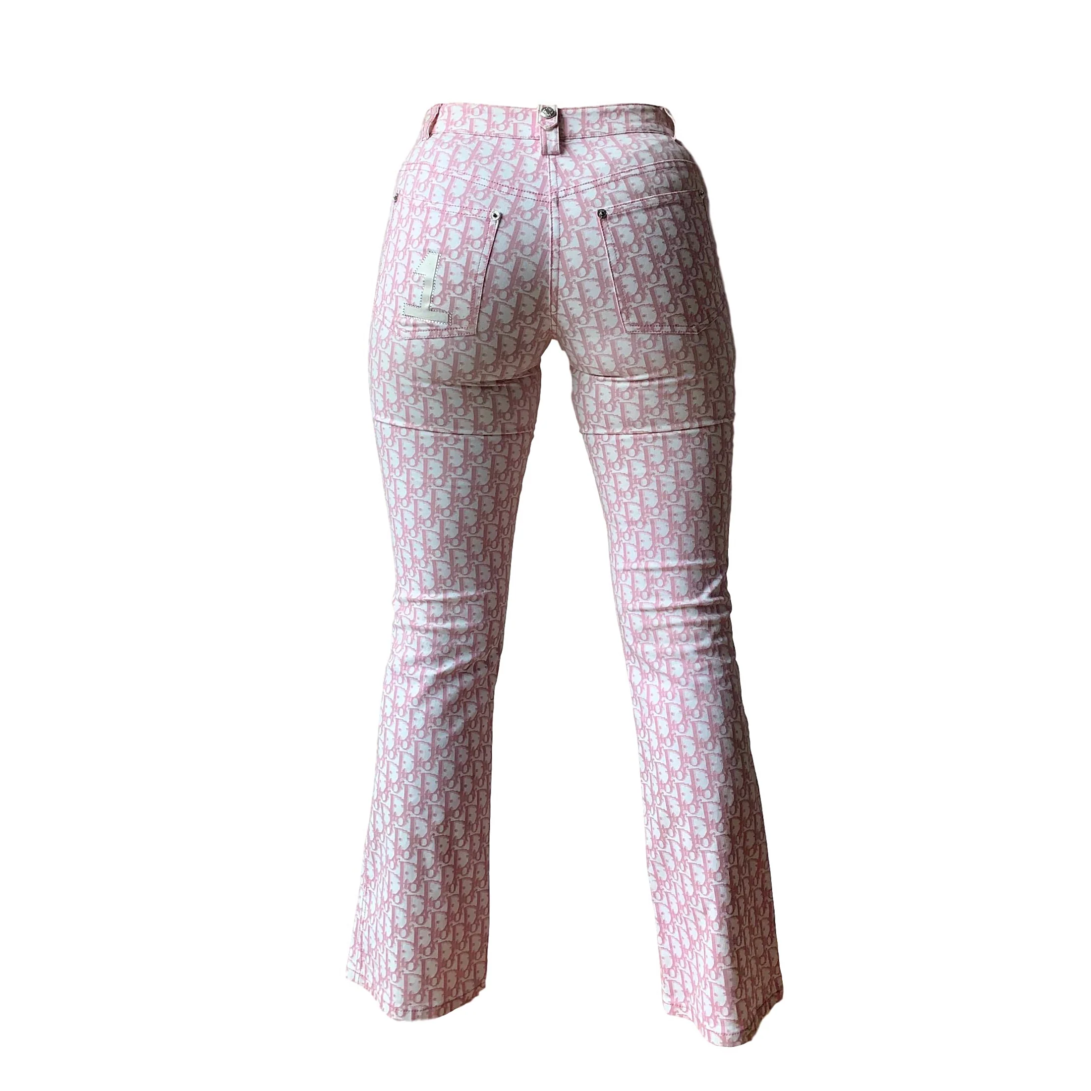 Dior Pink Logo Rhinestones Pants - Image 2