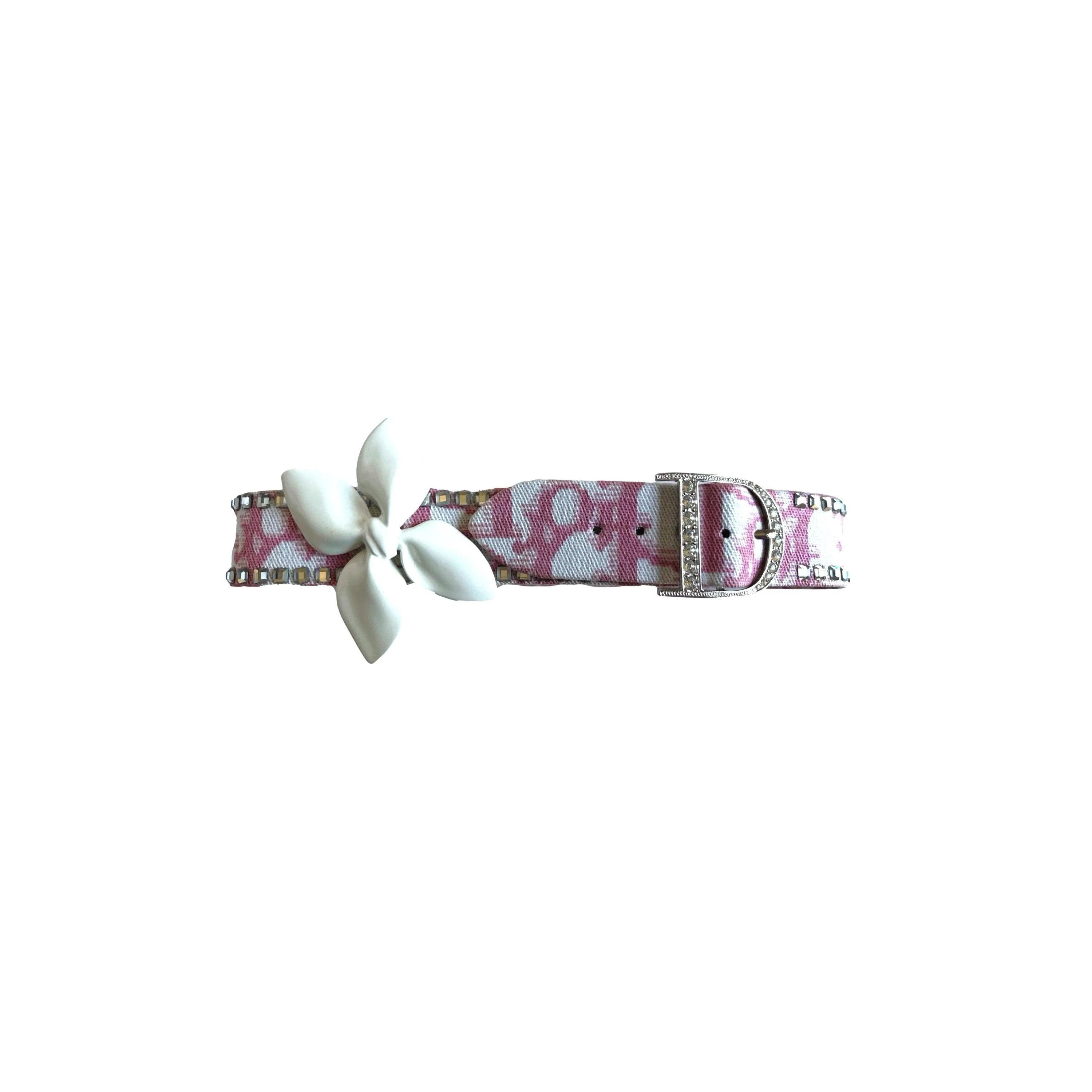 Dior Pink Monogram Floral Choker