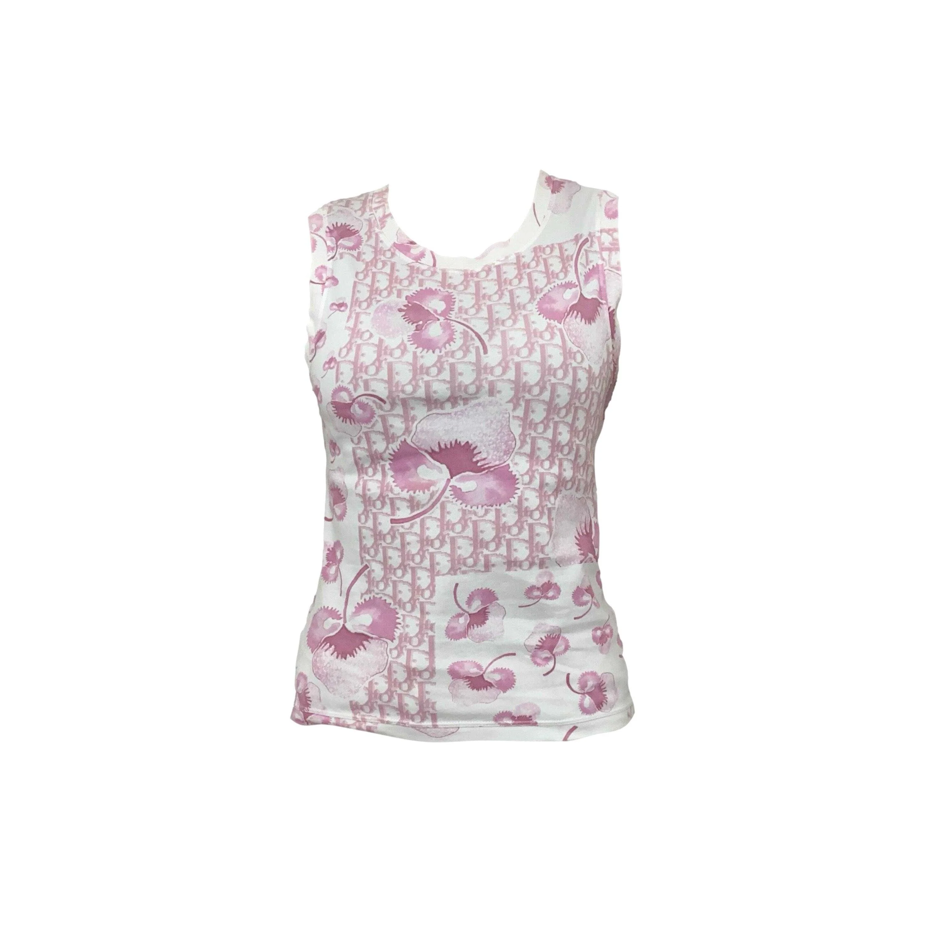 Dior Pink Monogram Floral Tank