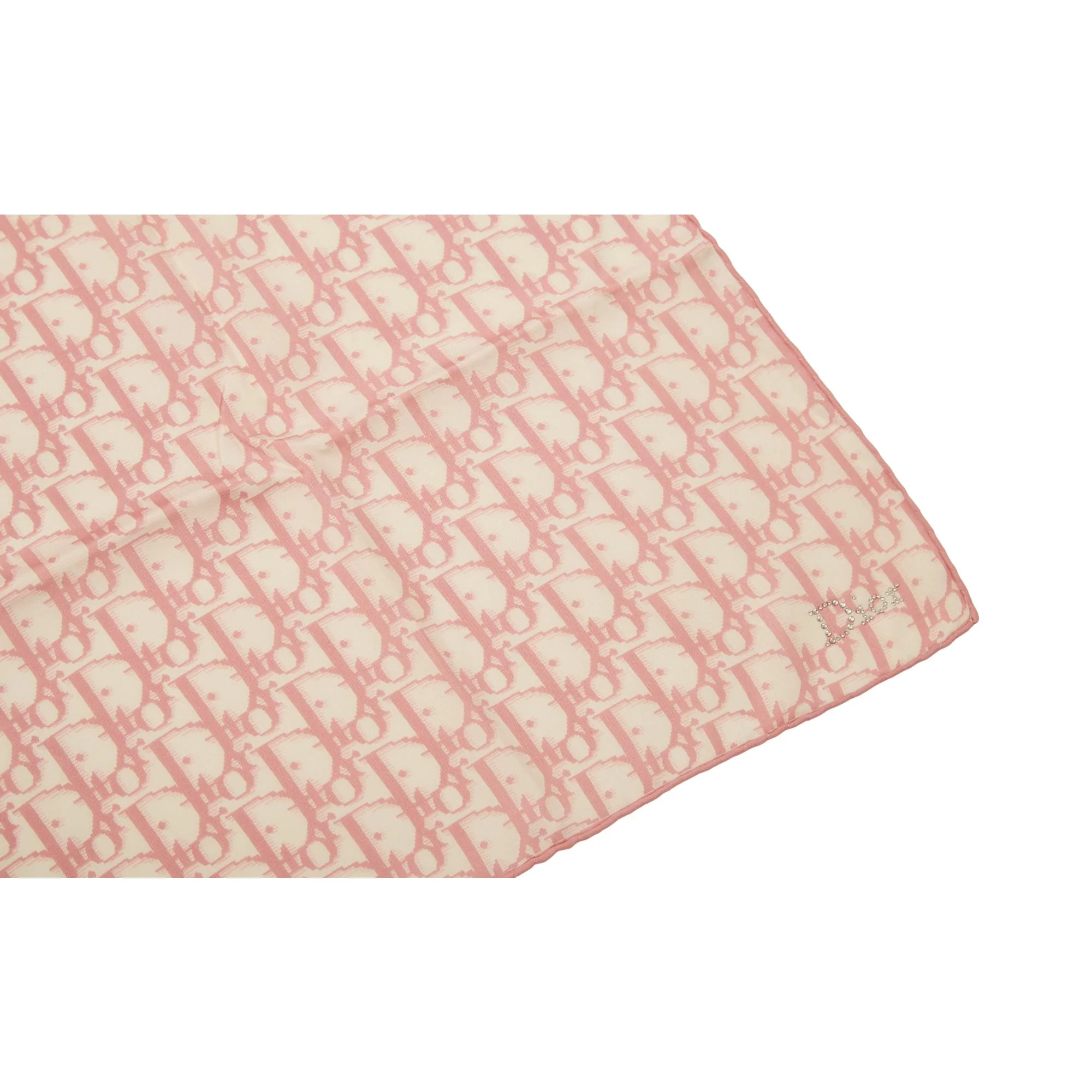 Dior Pink Rhinestone Logo Bandana - Image 2
