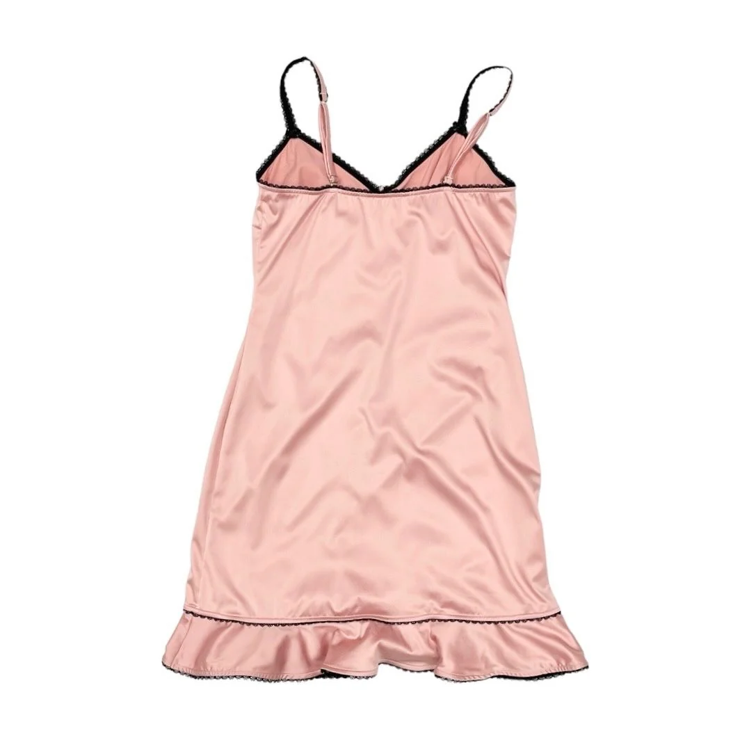 Dior Pink Rhinestone Logo Slip Dress - Image 2