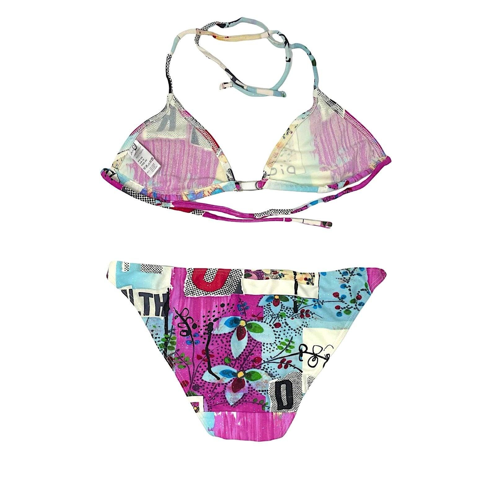 Dior Pink Rhinestone Safety Pin Bikini - Image 2
