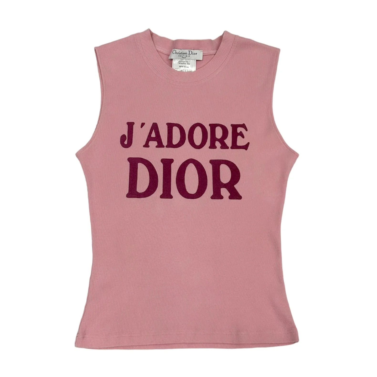 Dior Pink Ribbed Logo Tank