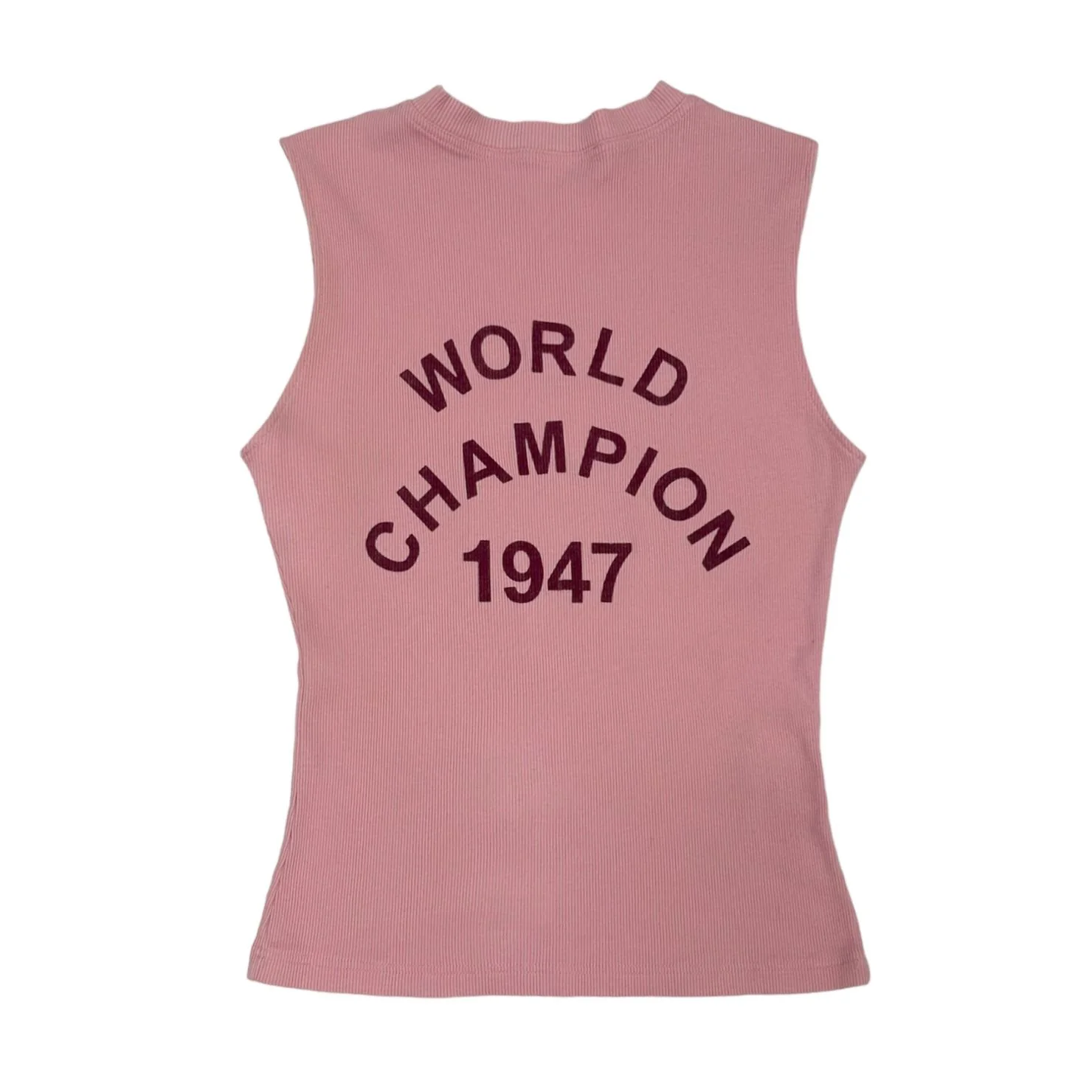 Dior Pink Ribbed Logo Tank - Image 2