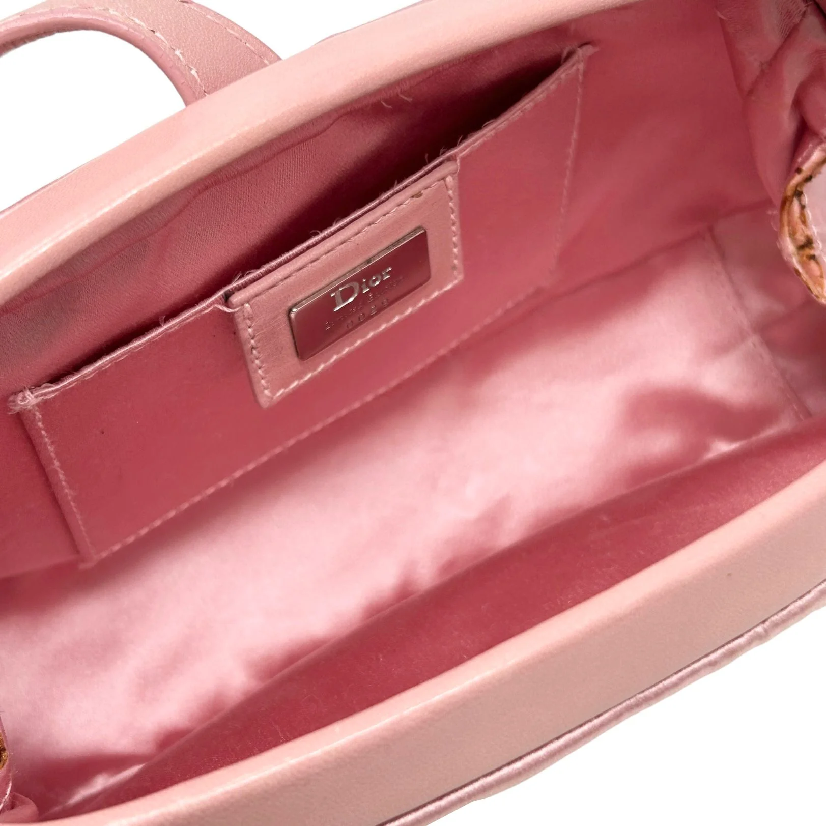 Dior Pink Satin Floral Mini Bag - Image 3
