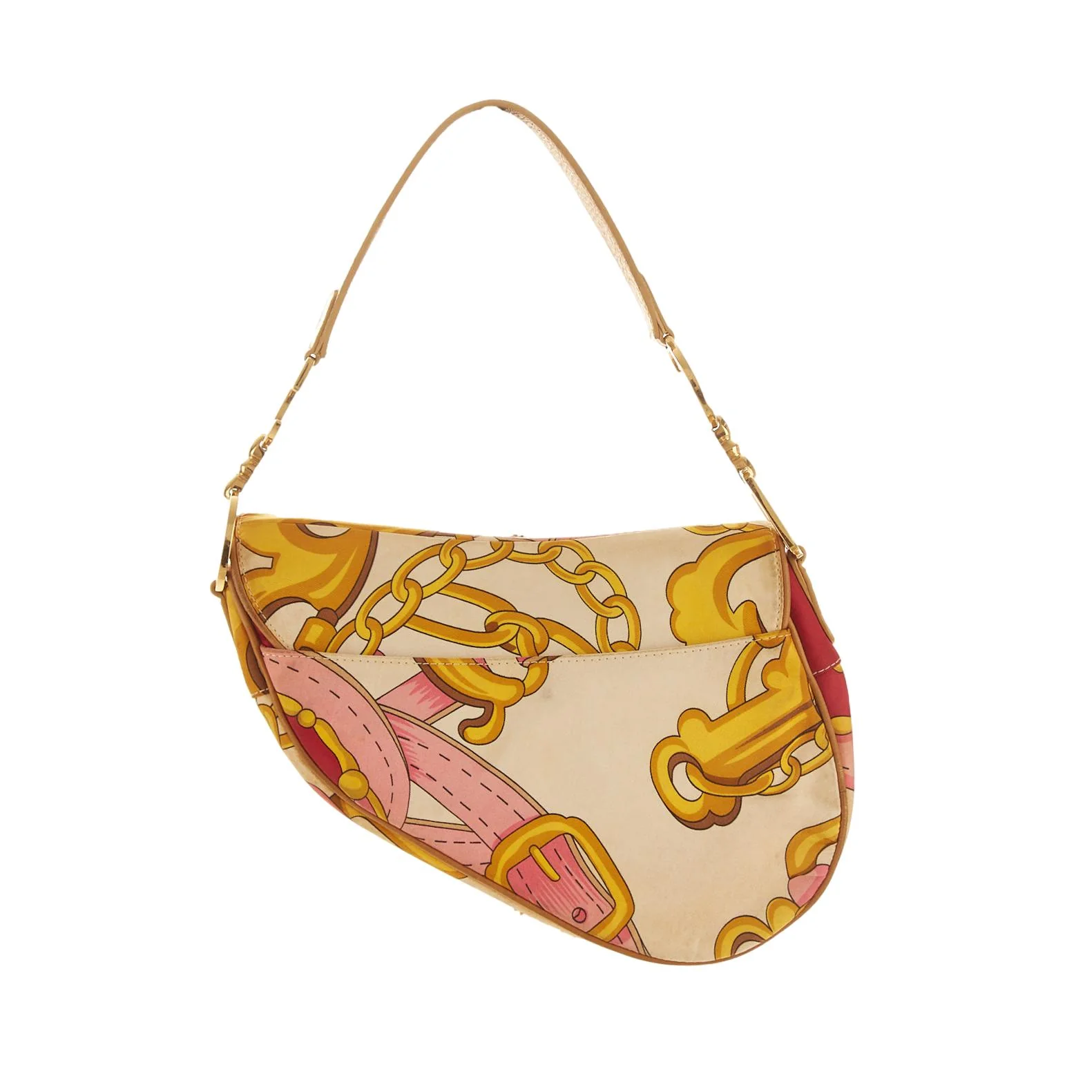 Dior Pink Satin Print Shoulder Bag - Image 2