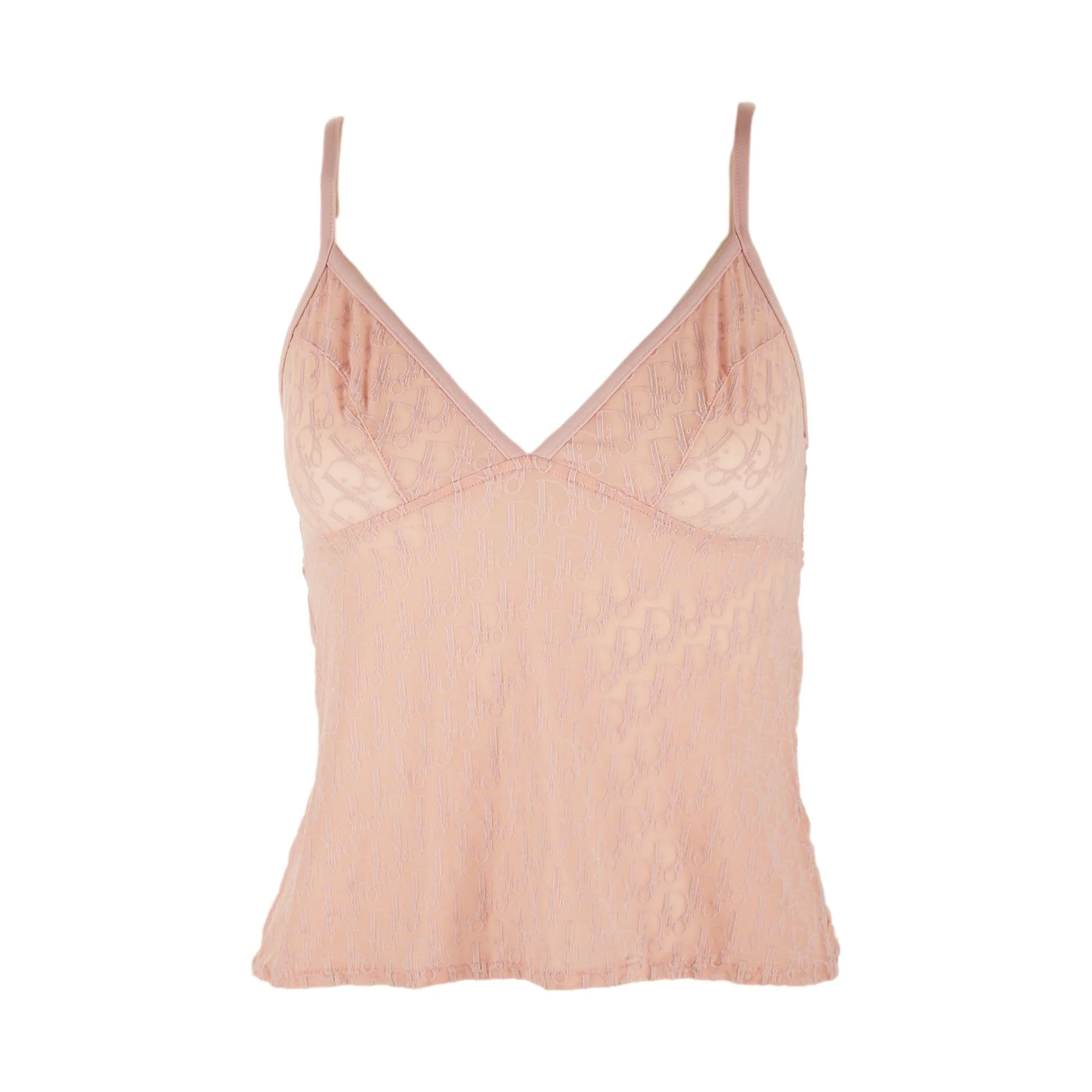 Dior Pink Sheer Logo Tank