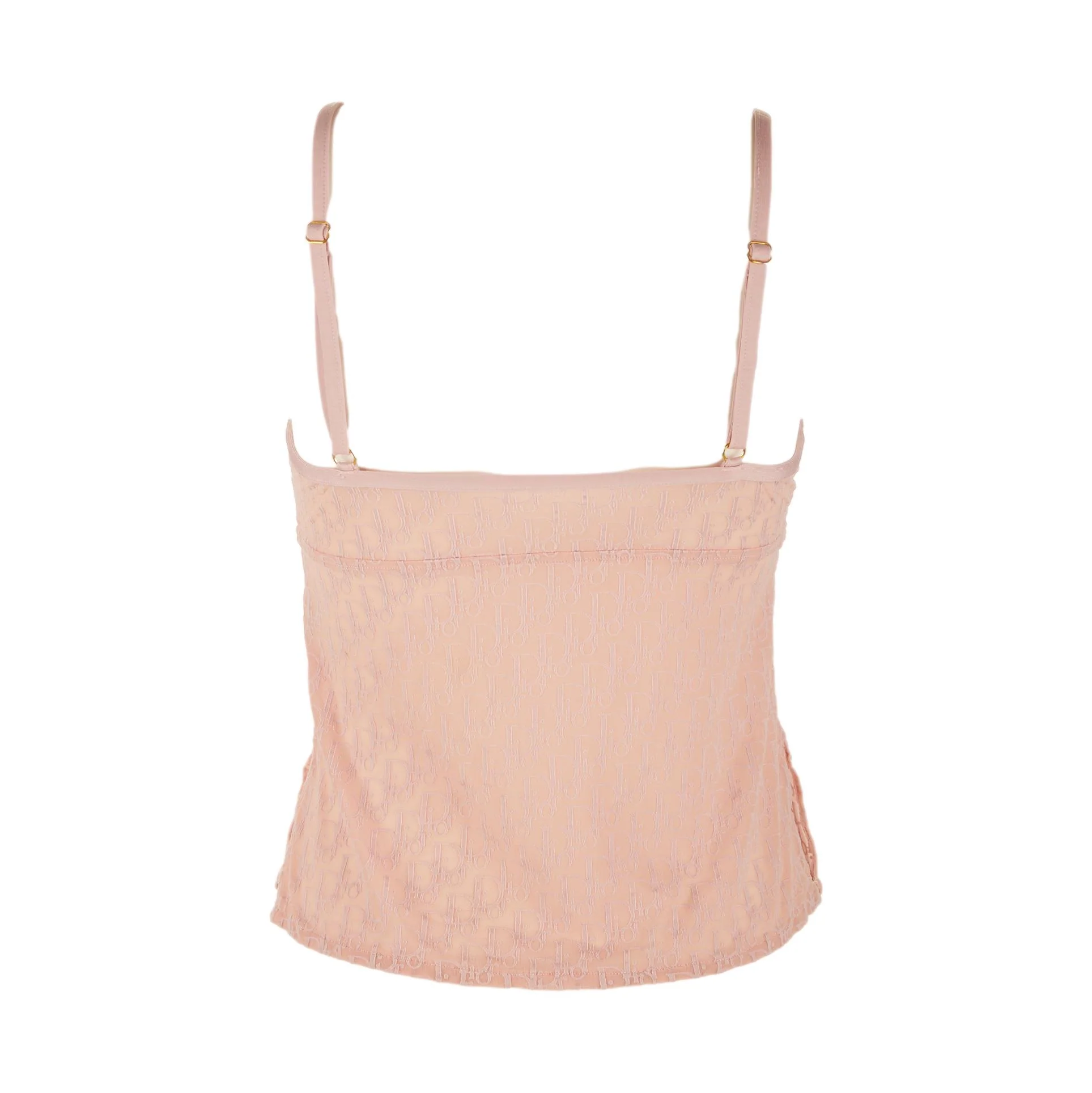 Dior Pink Sheer Logo Tank - Image 2