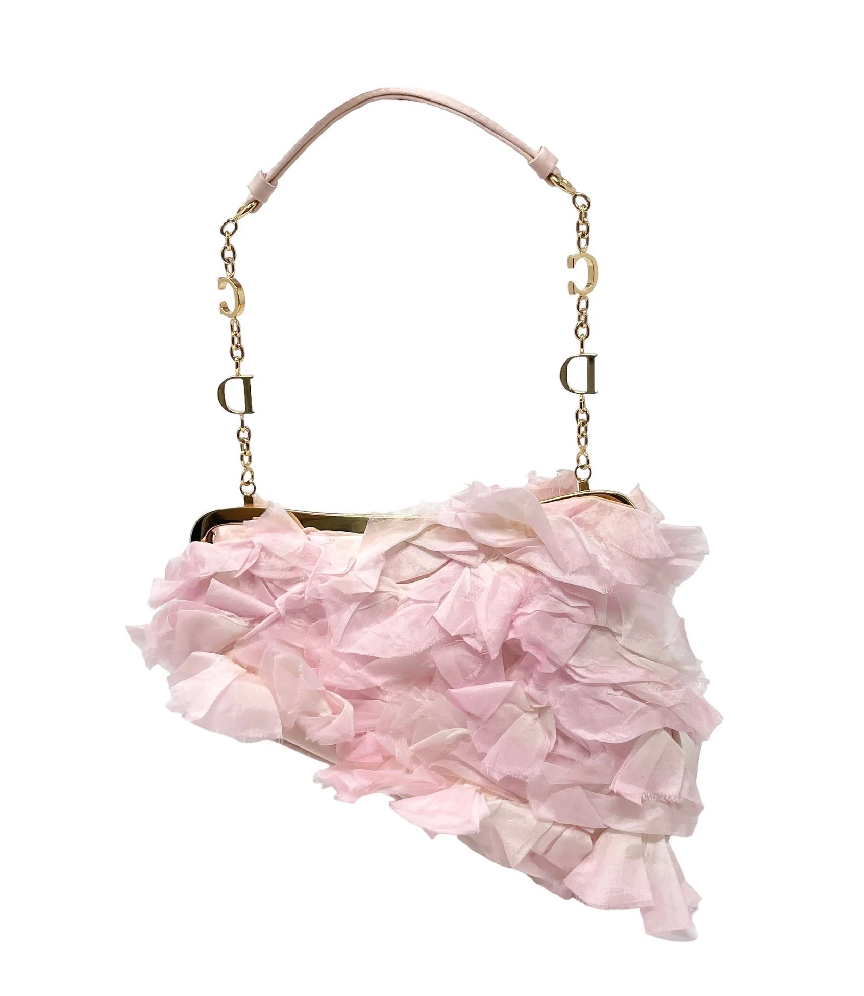 Dior Pink Silk Rose Petal Mini Saddle Bag - Image 2