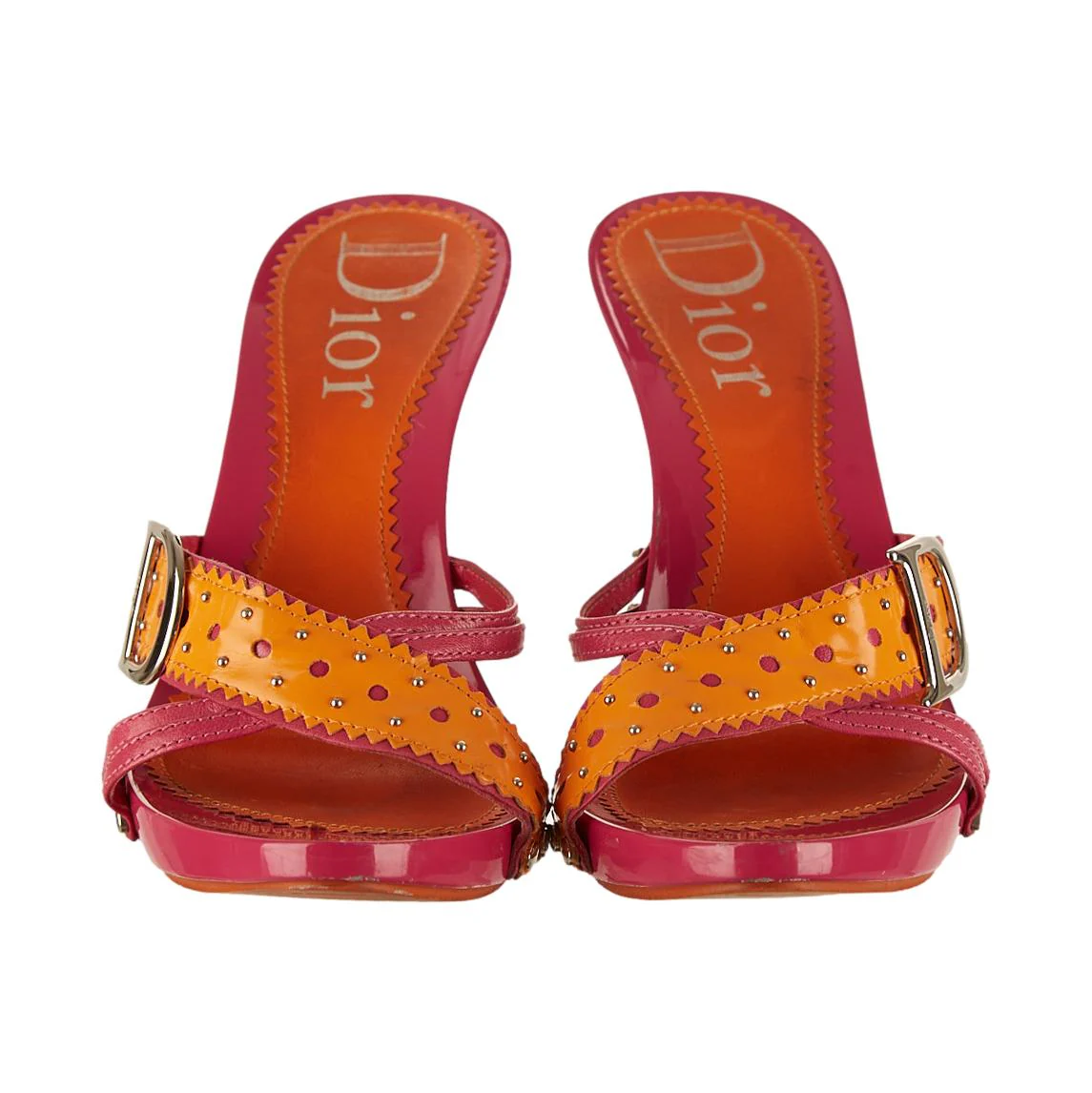 Dior Pink Studded Logo Heels - Image 2