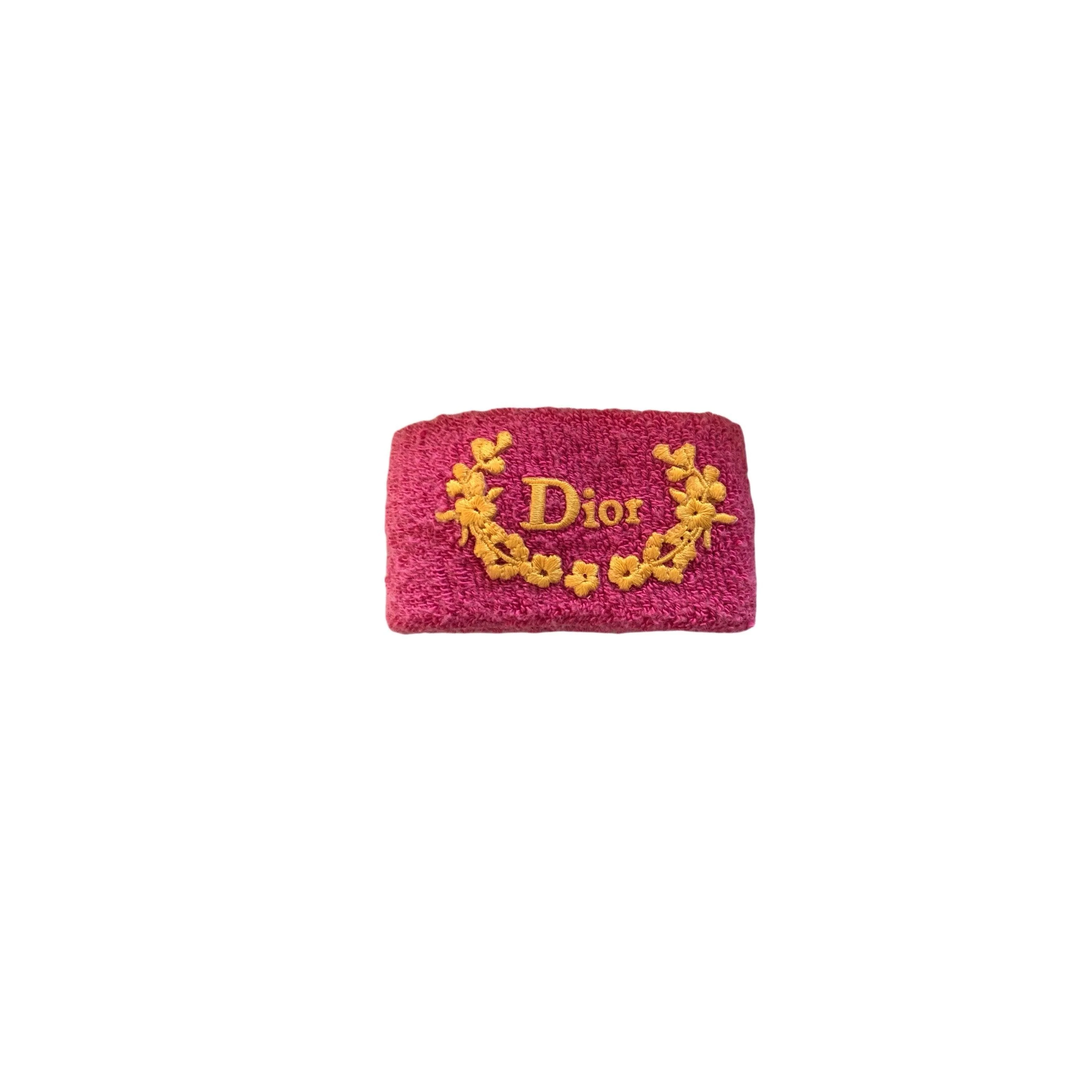 Dior Pink Terry Logo Sweatband