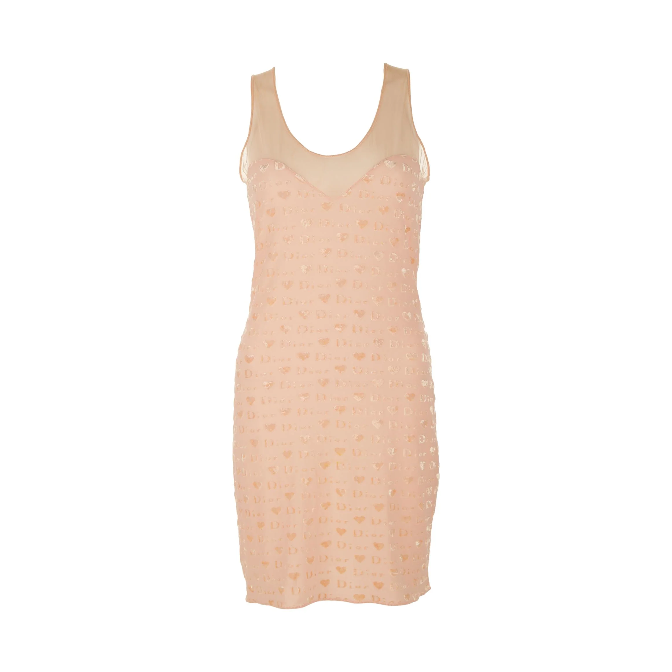 Dior Pink Velour Logo Dress
