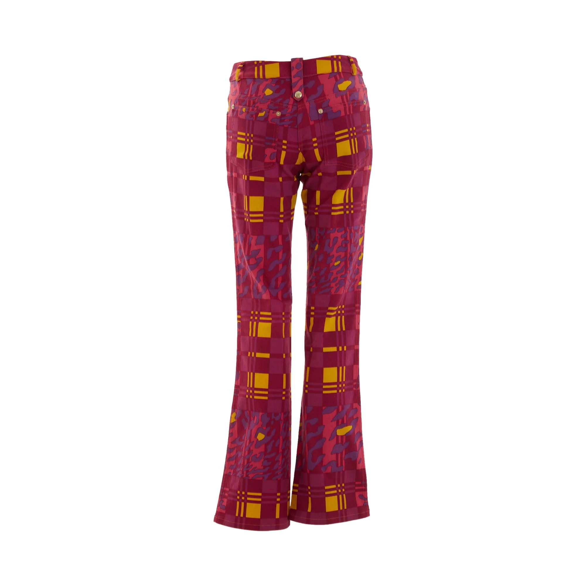 Dior Plaid Cheetah Flare Pants - Image 2