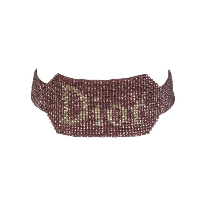 Dior Purple Beaded Logo Choker