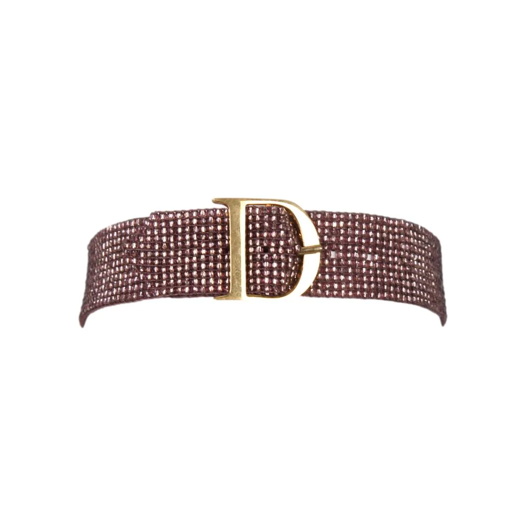 Dior Purple Beaded Logo Choker - Image 2
