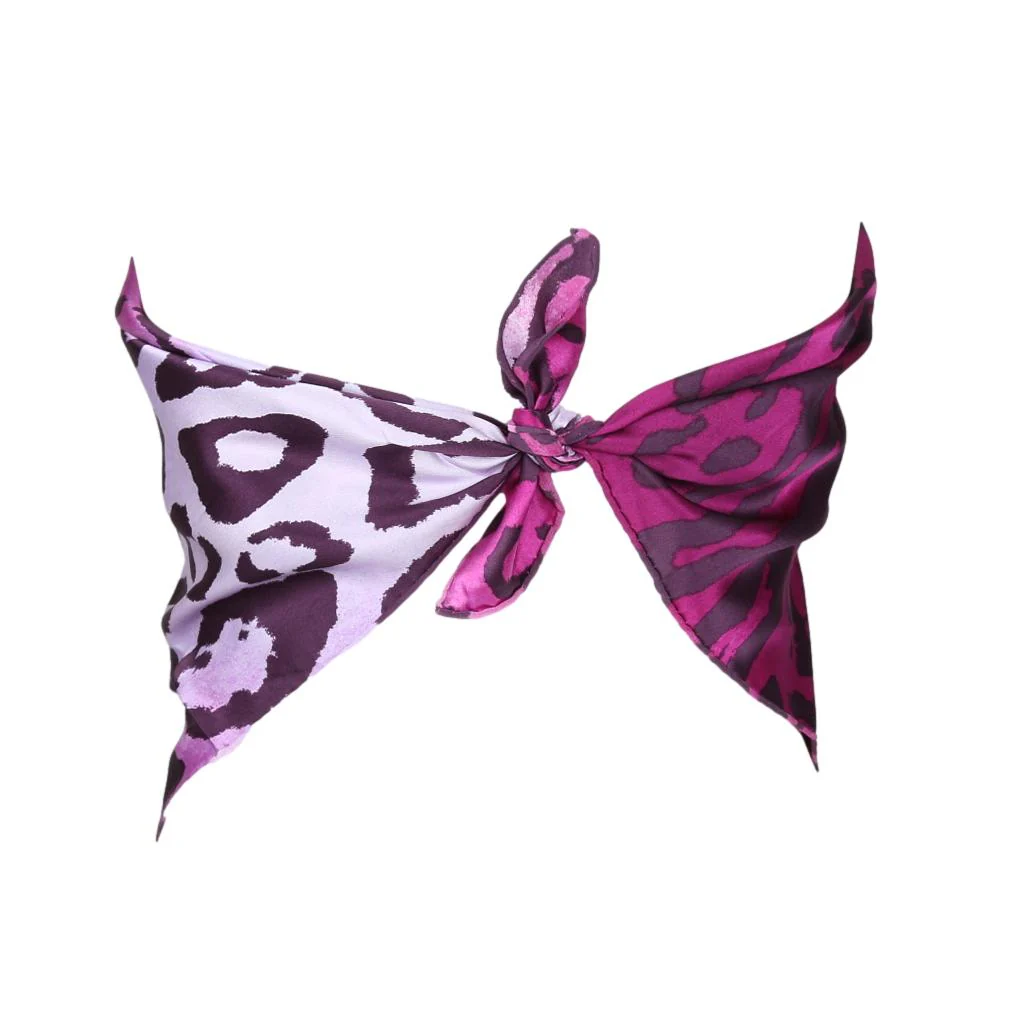 Dior Purple Cheetah Print Scarf - Image 2