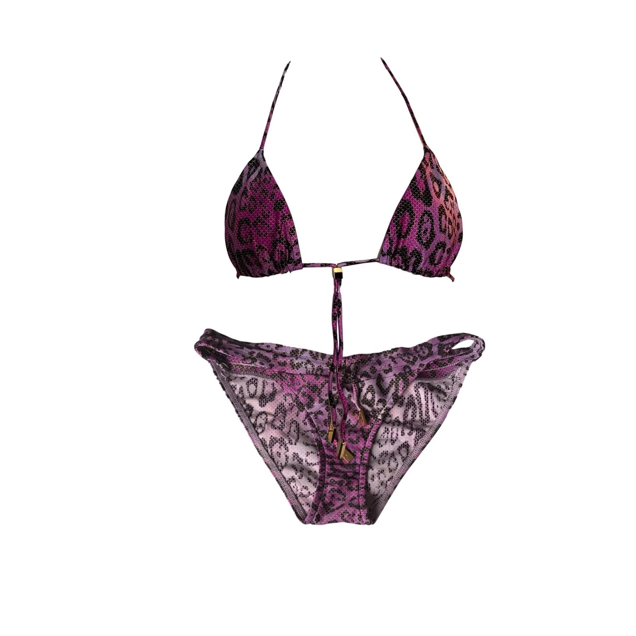 Dior Purple Cheetah Print Bikini