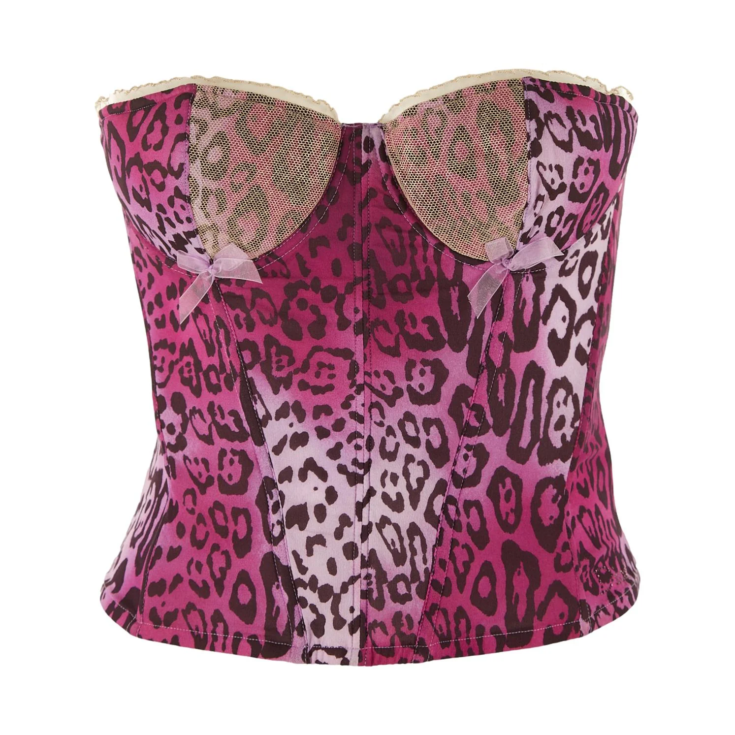 Dior Purple Cheetah Print Bustier Top