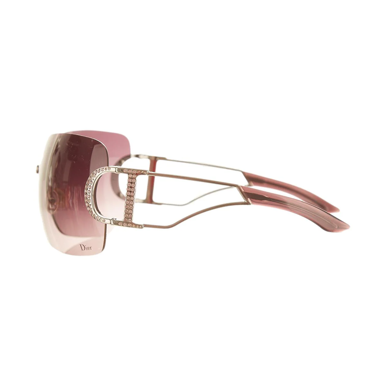 Dior Purple 'Diorly 1' Rhinestone Sunglasses - Image 3