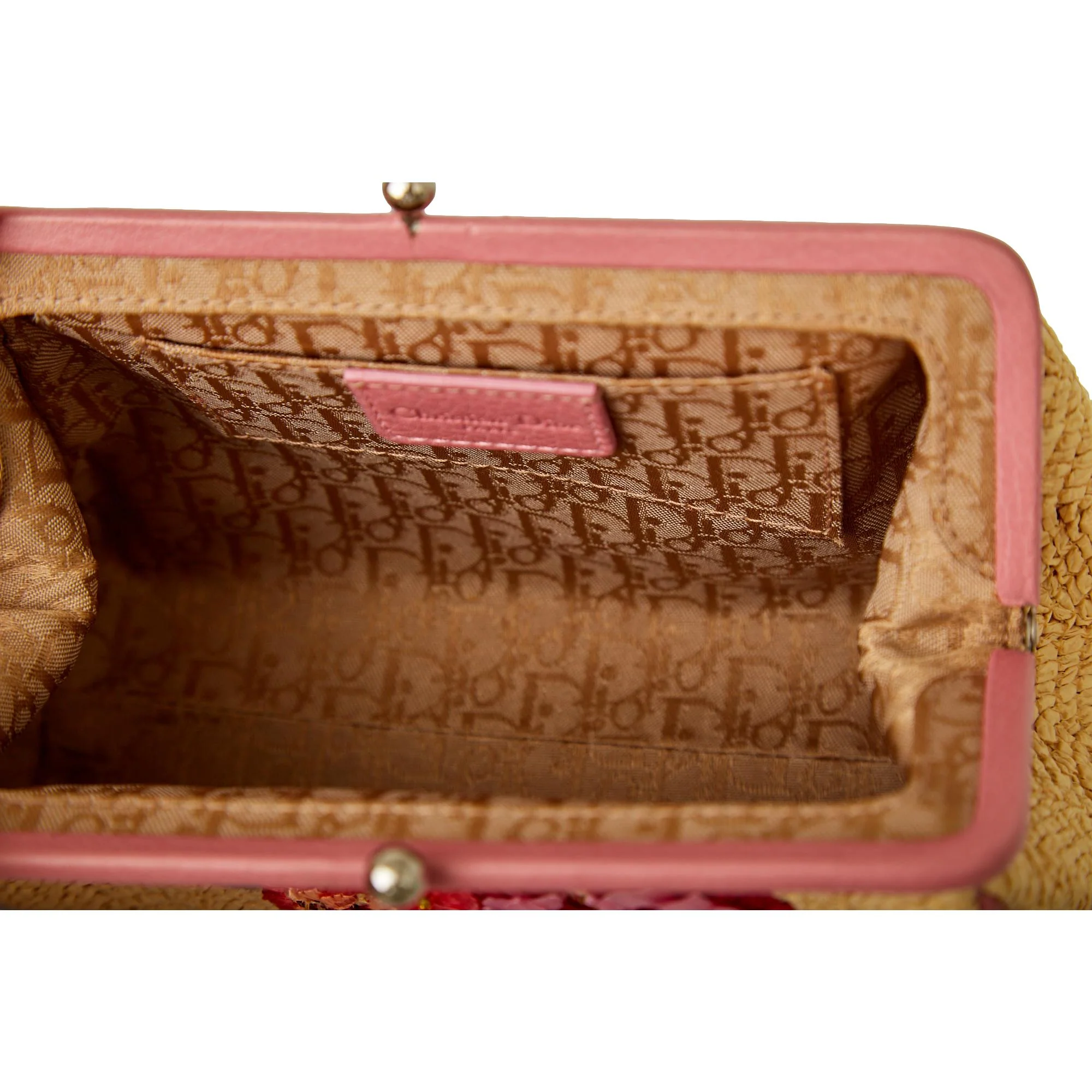 Dior Rafia Floral Beaded Clutch - Image 4