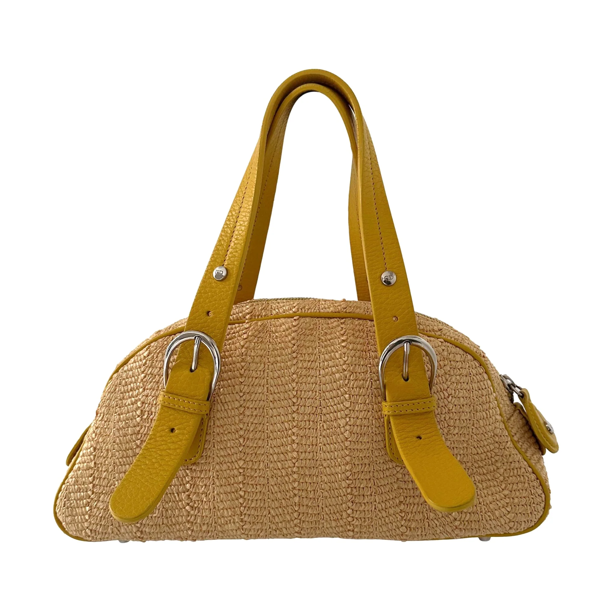 Dior Rafia Floral Beaded Mini Bag - Image 2