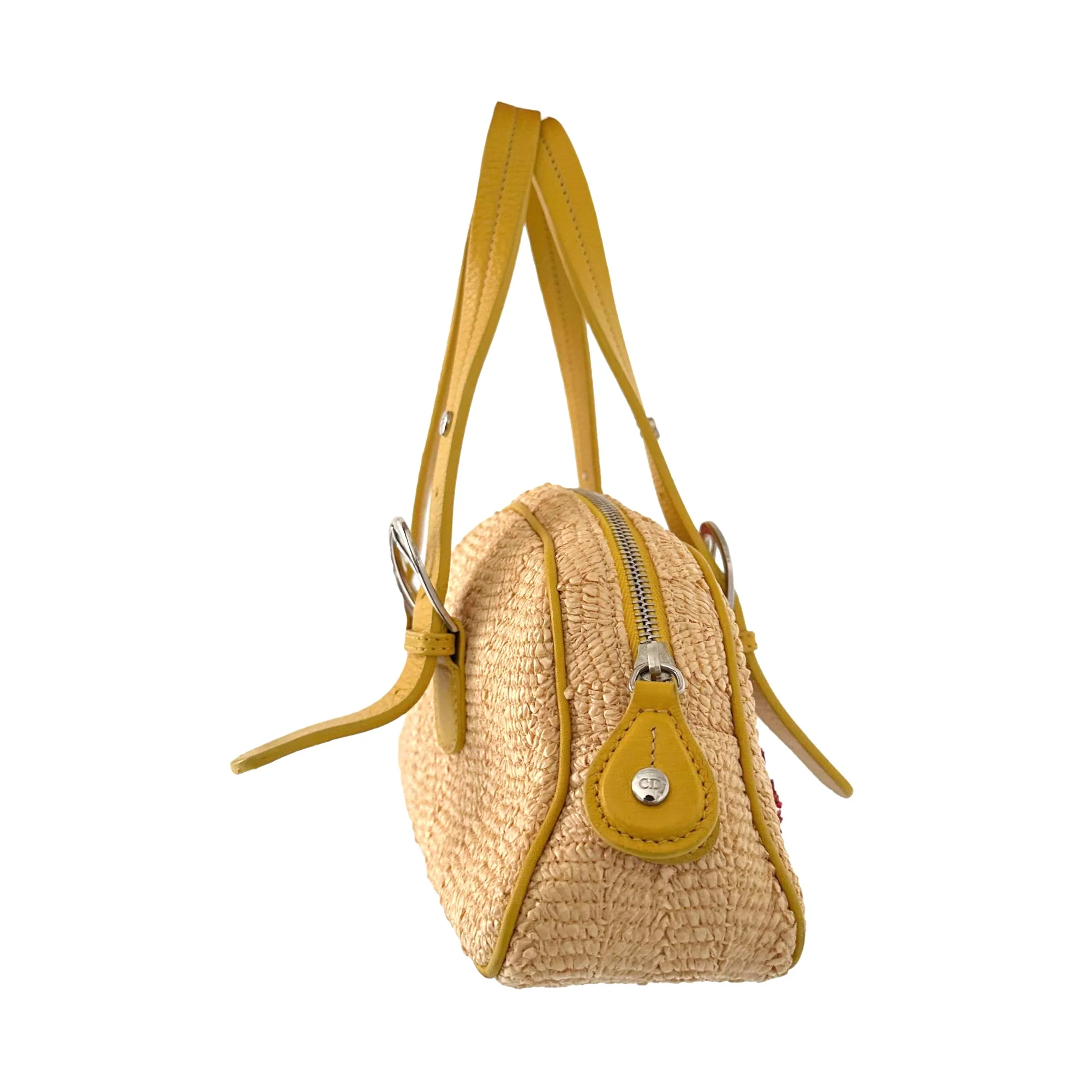 Dior Rafia Floral Beaded Mini Bag - Image 3