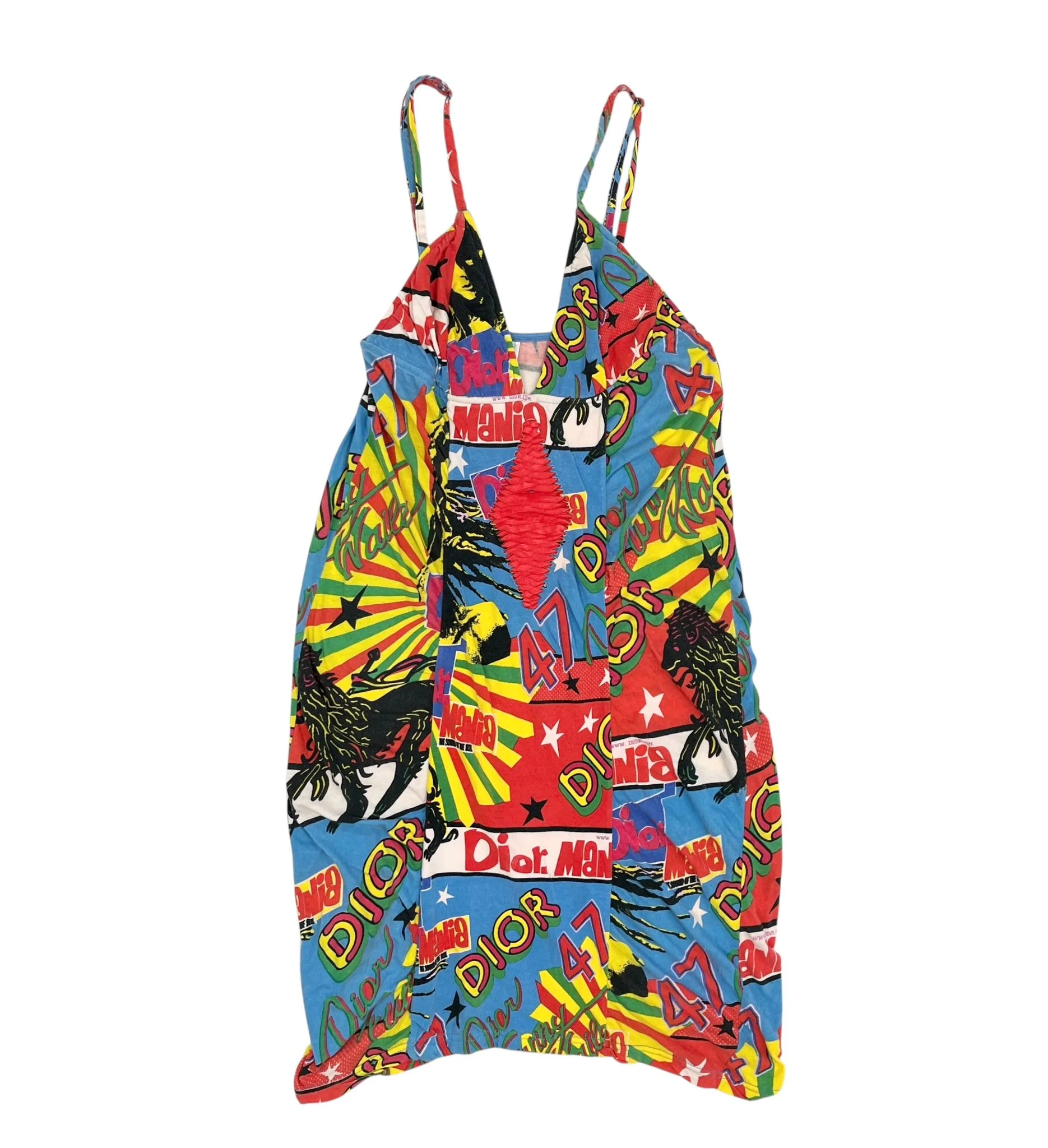 Dior Rasta Graphic Print Ribbon Front Dress
