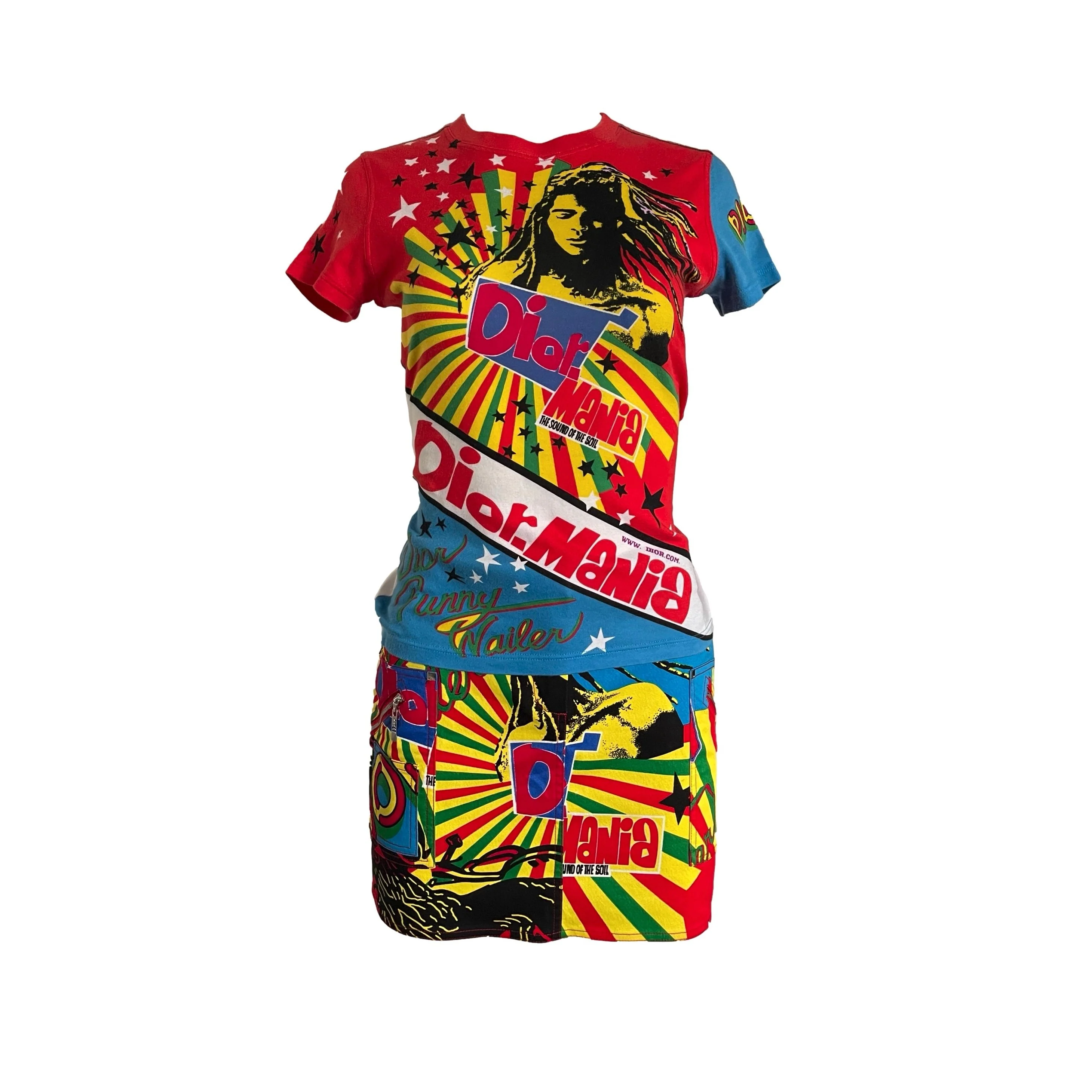 Dior Rasta Print Skirt Set