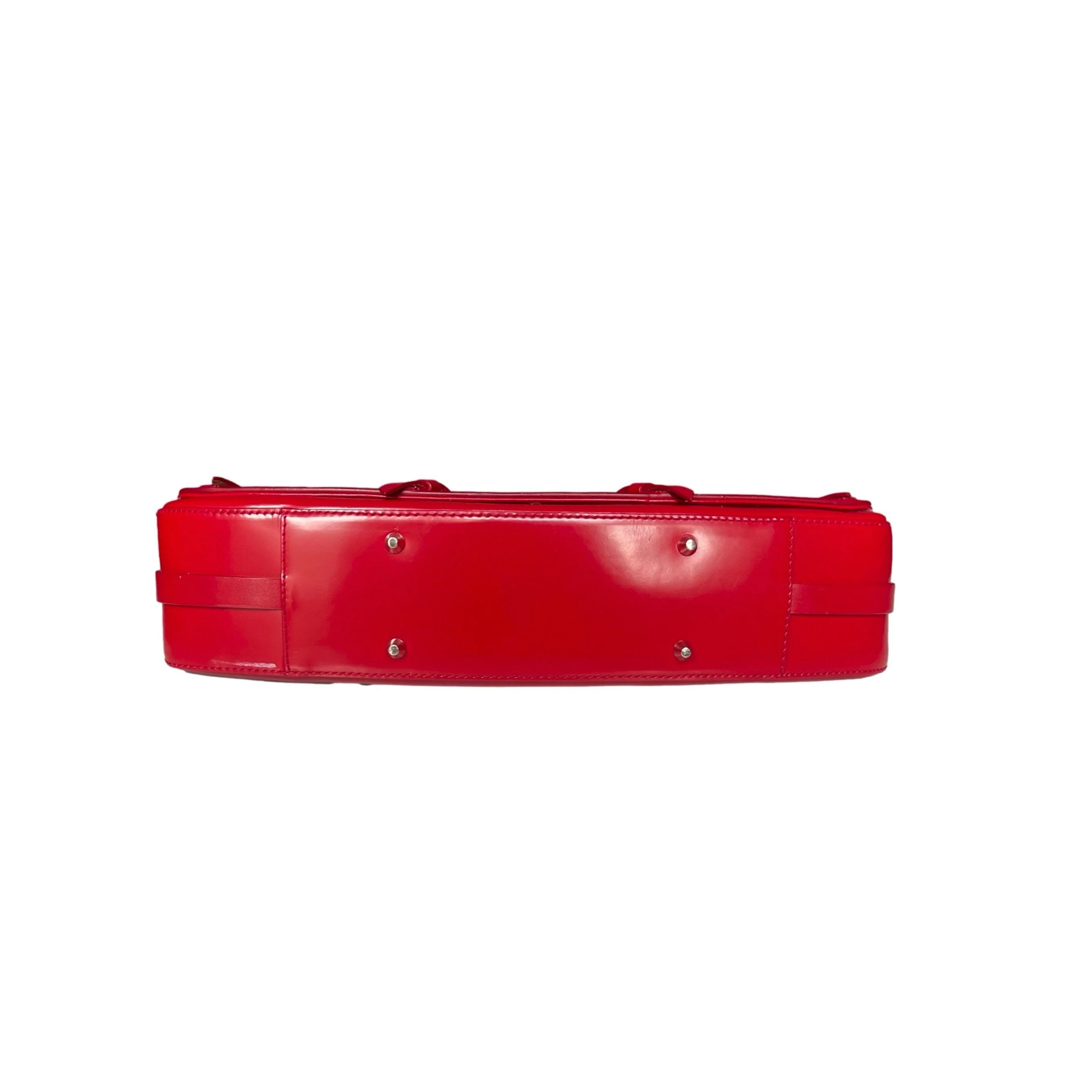 Dior Red Leather Bondage Bag - Image 3