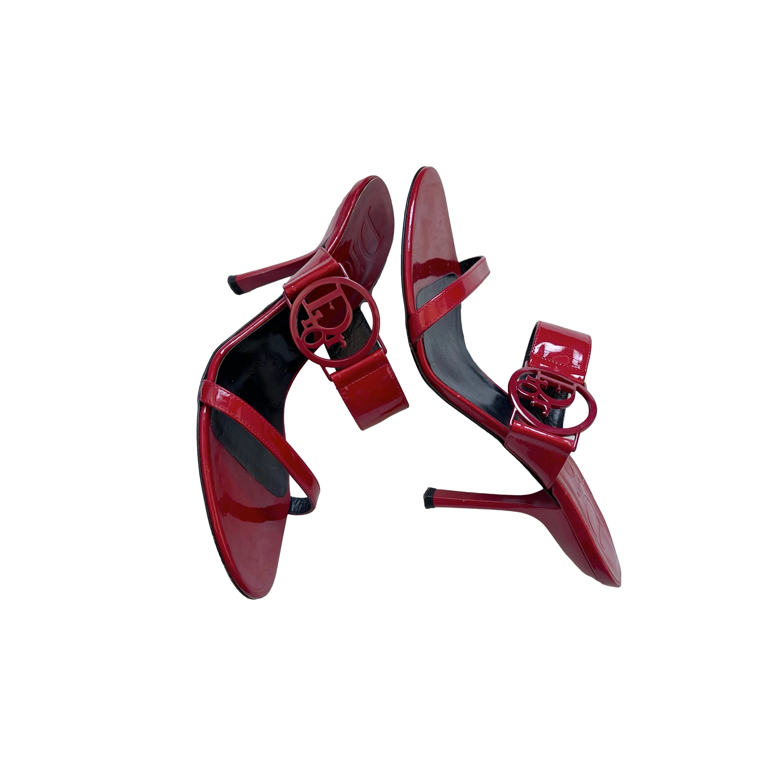 Dior Red Patent Strap Heels - Image 2