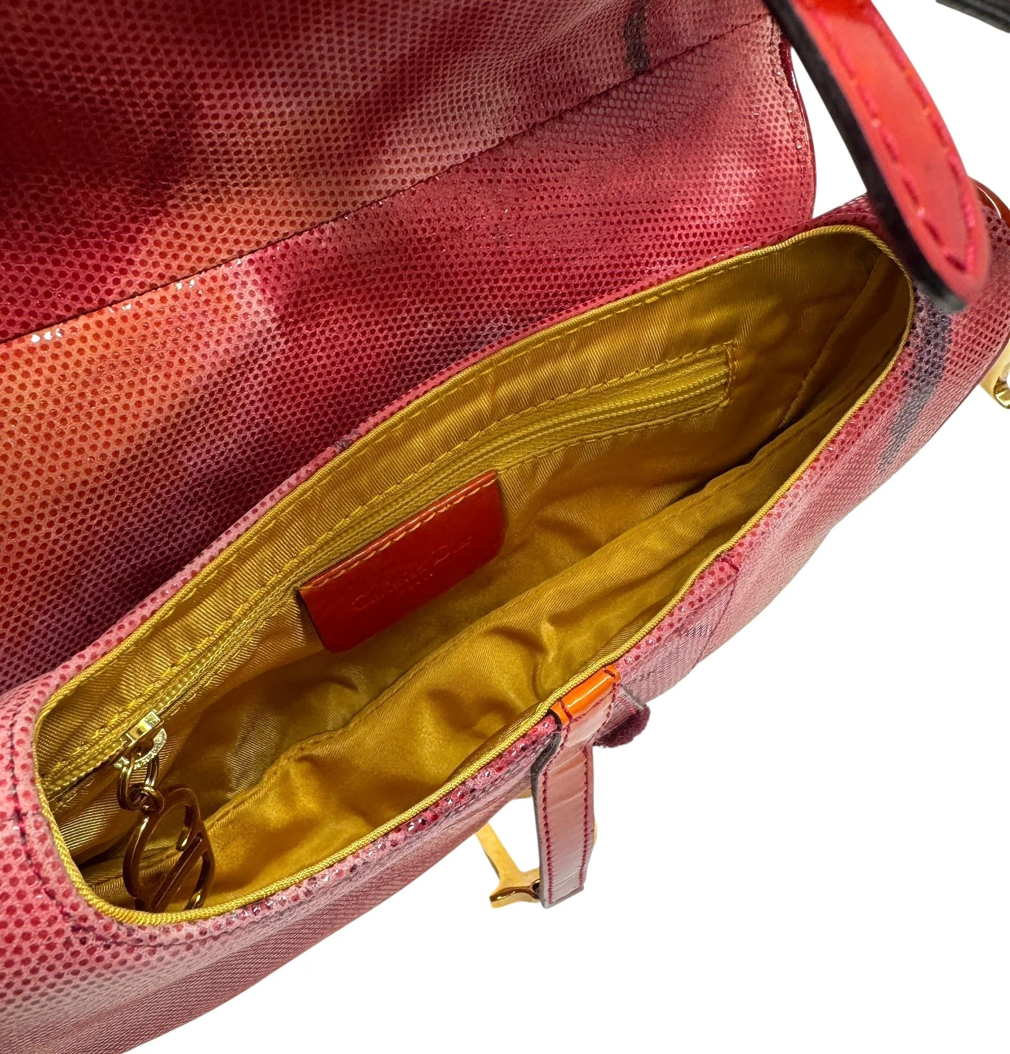 Dior Red Tie-Dye Mini Saddle Bag - Image 4