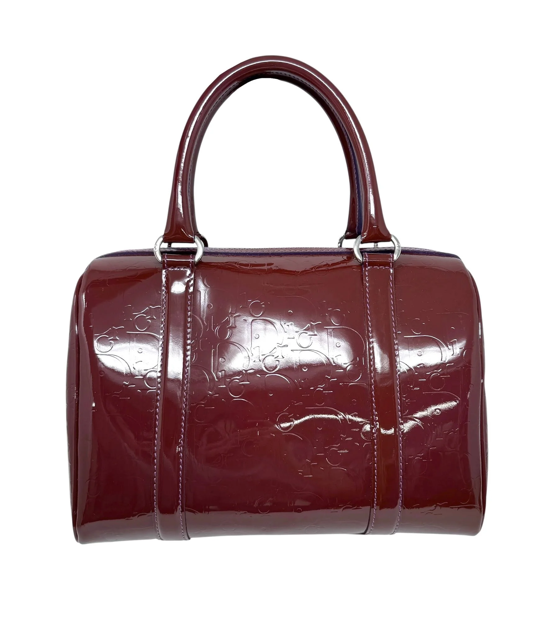 Dior Rose Patent Leather Boston Bag