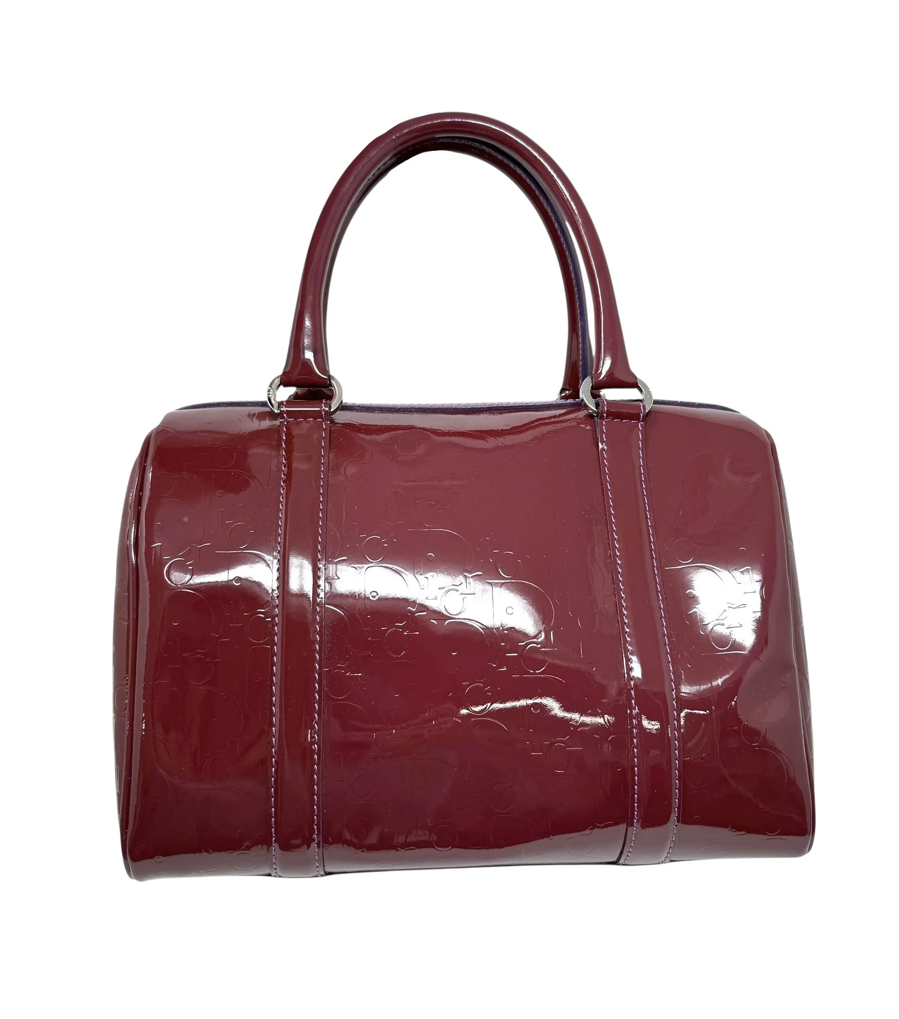 Dior Rose Patent Leather Boston Bag - Image 2