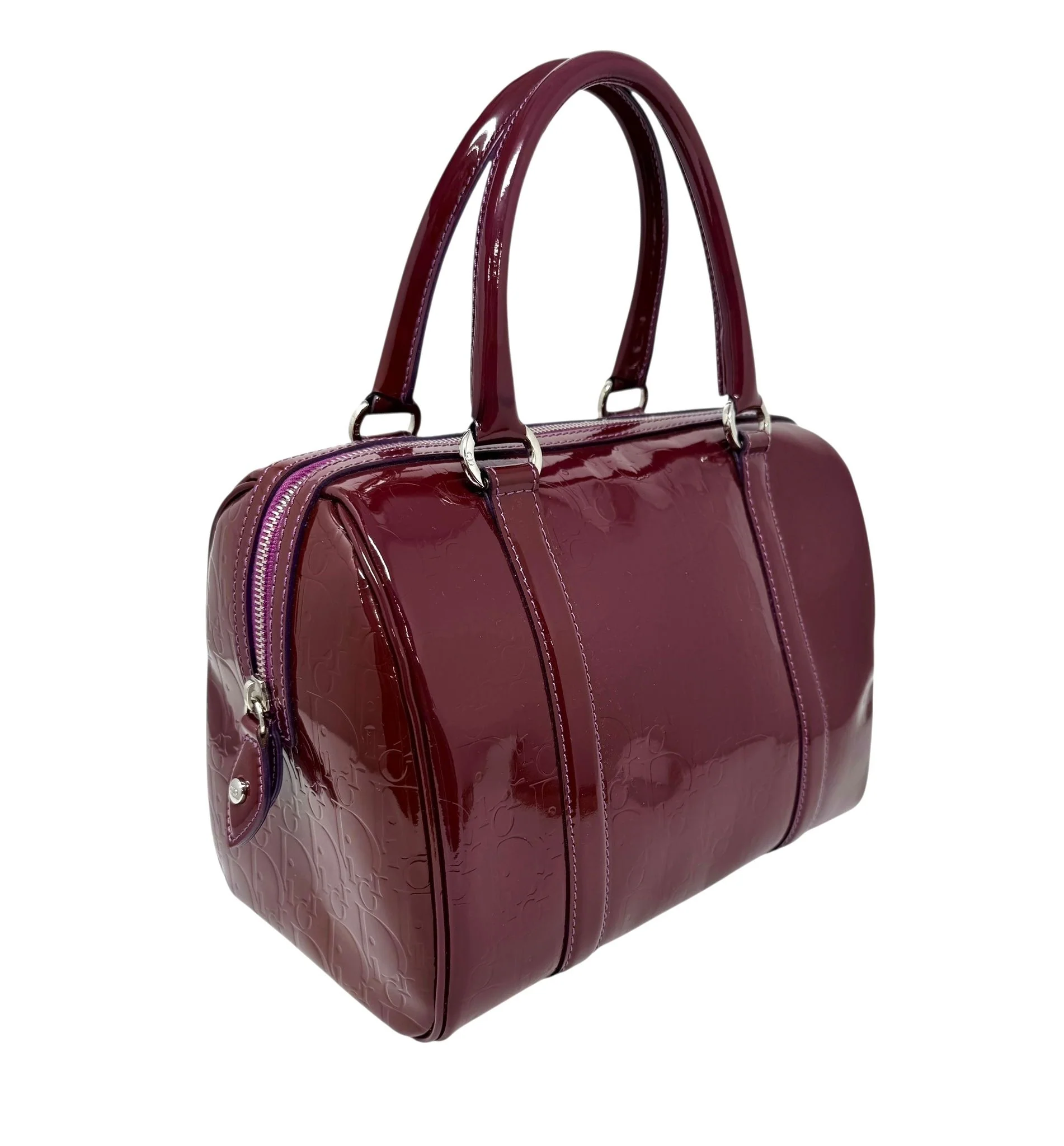 Dior Rose Patent Leather Boston Bag - Image 3