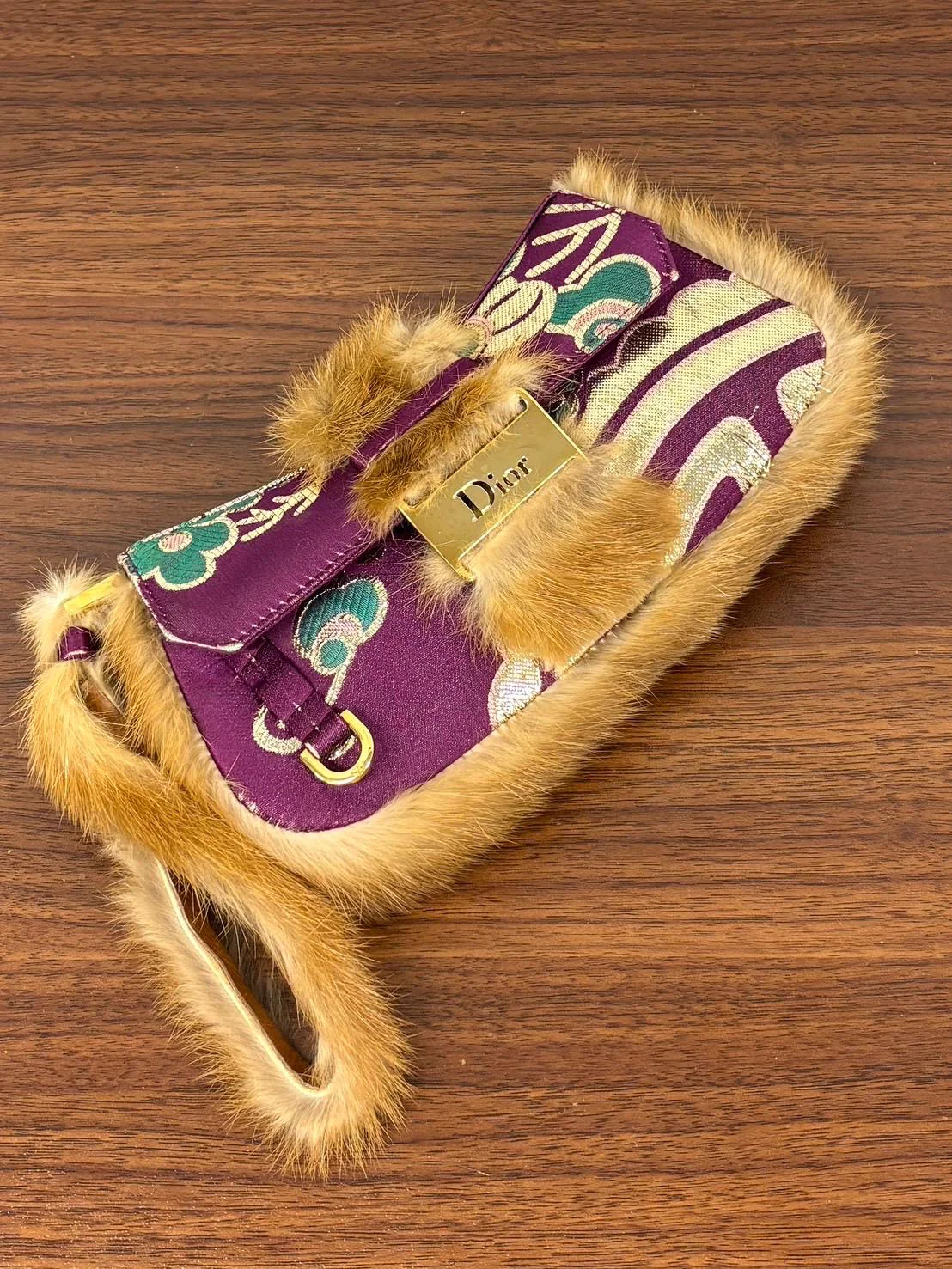 Dior Satin Fur Wristlet - Image 4