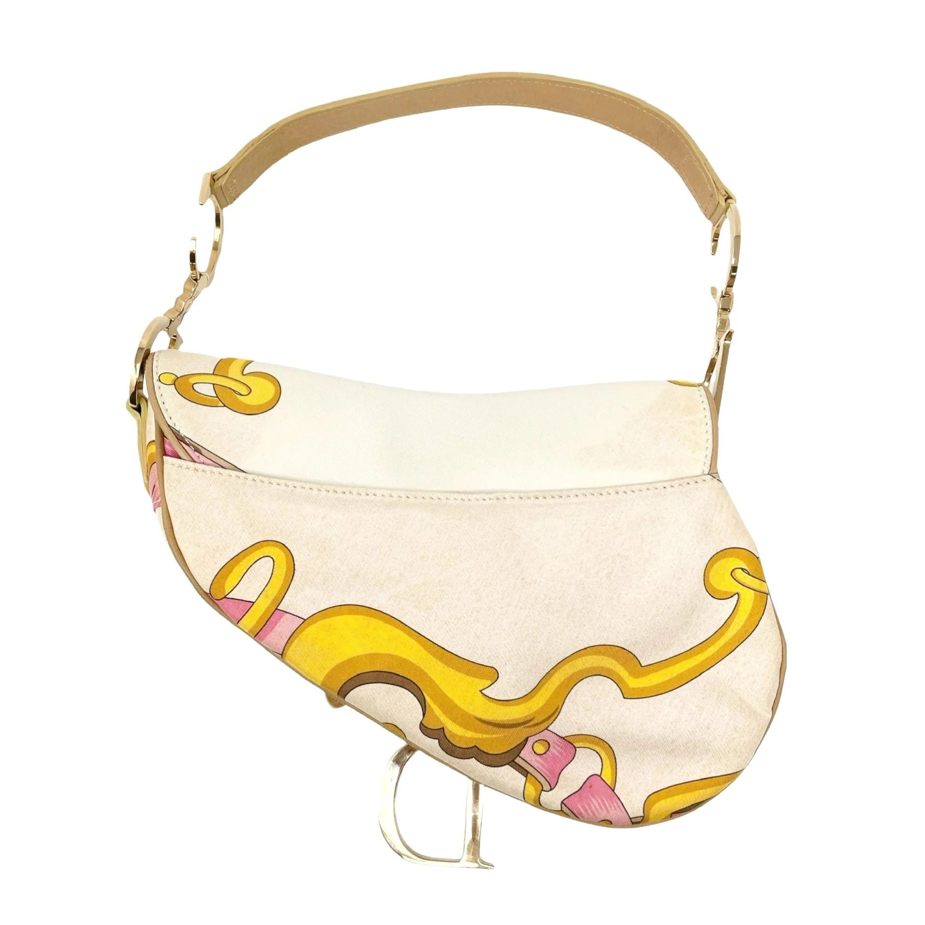 Dior Satin Print Saddle Bag - Image 2