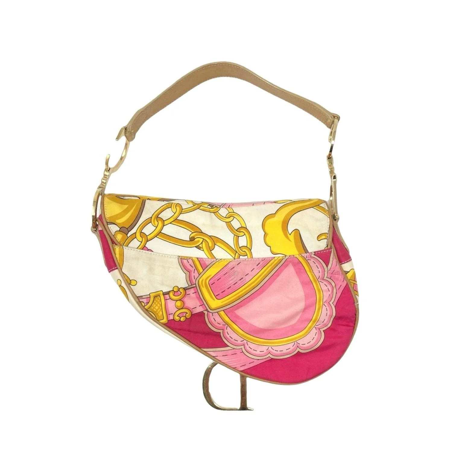 Dior Satin Print Saddle Bag - Image 2