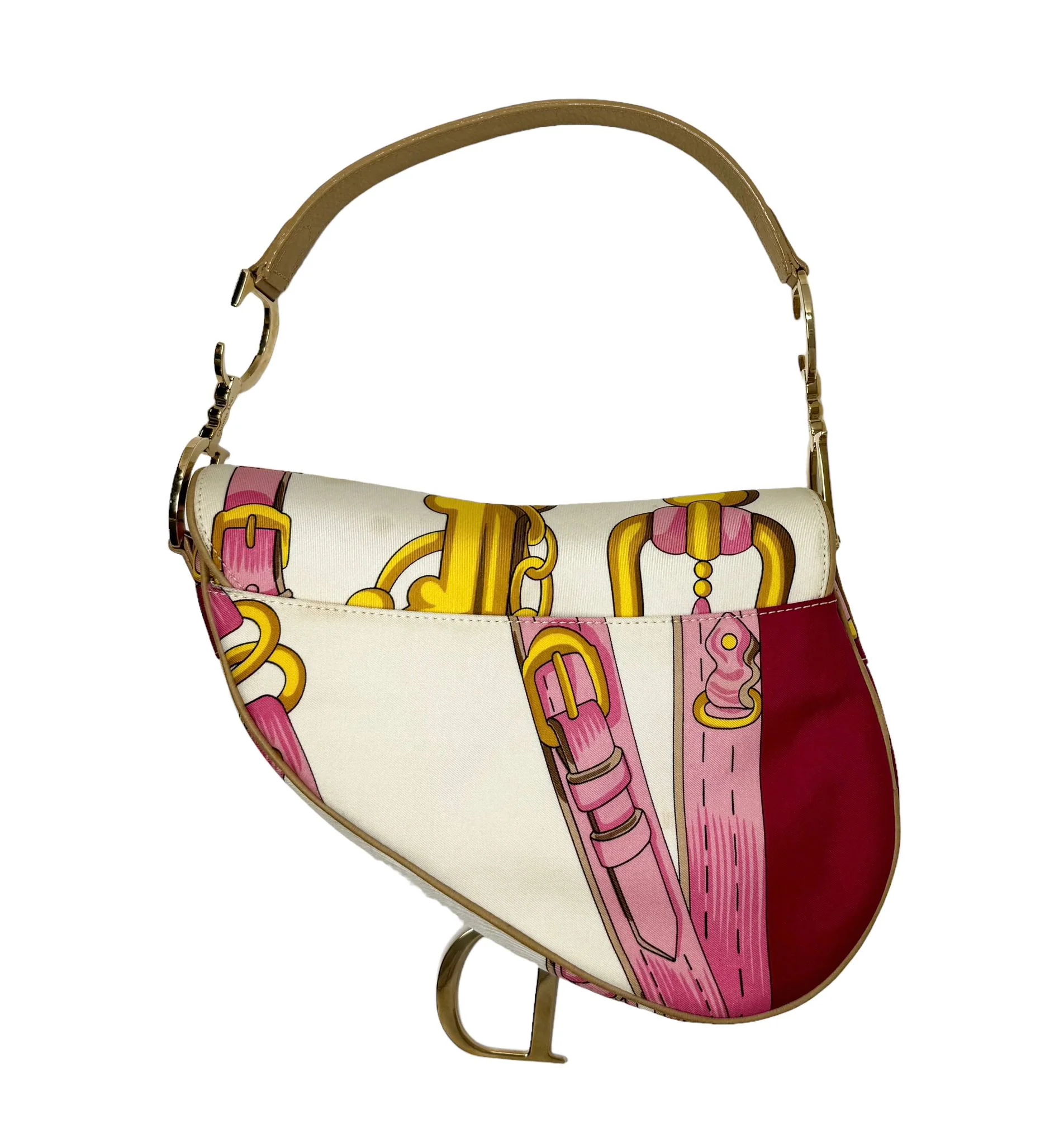 Dior Satin Print Saddle Bag - Image 2
