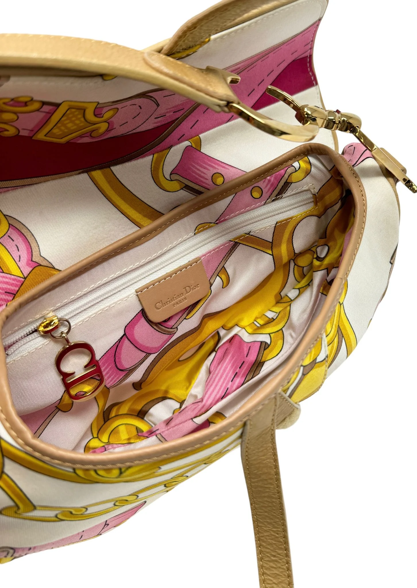 Dior Satin Print Saddle Bag - Image 3